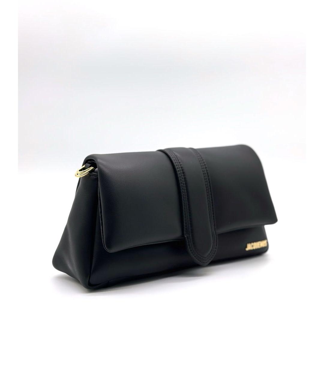 JACQUEMUS Черная кожаная сумка через плечо, фото 2