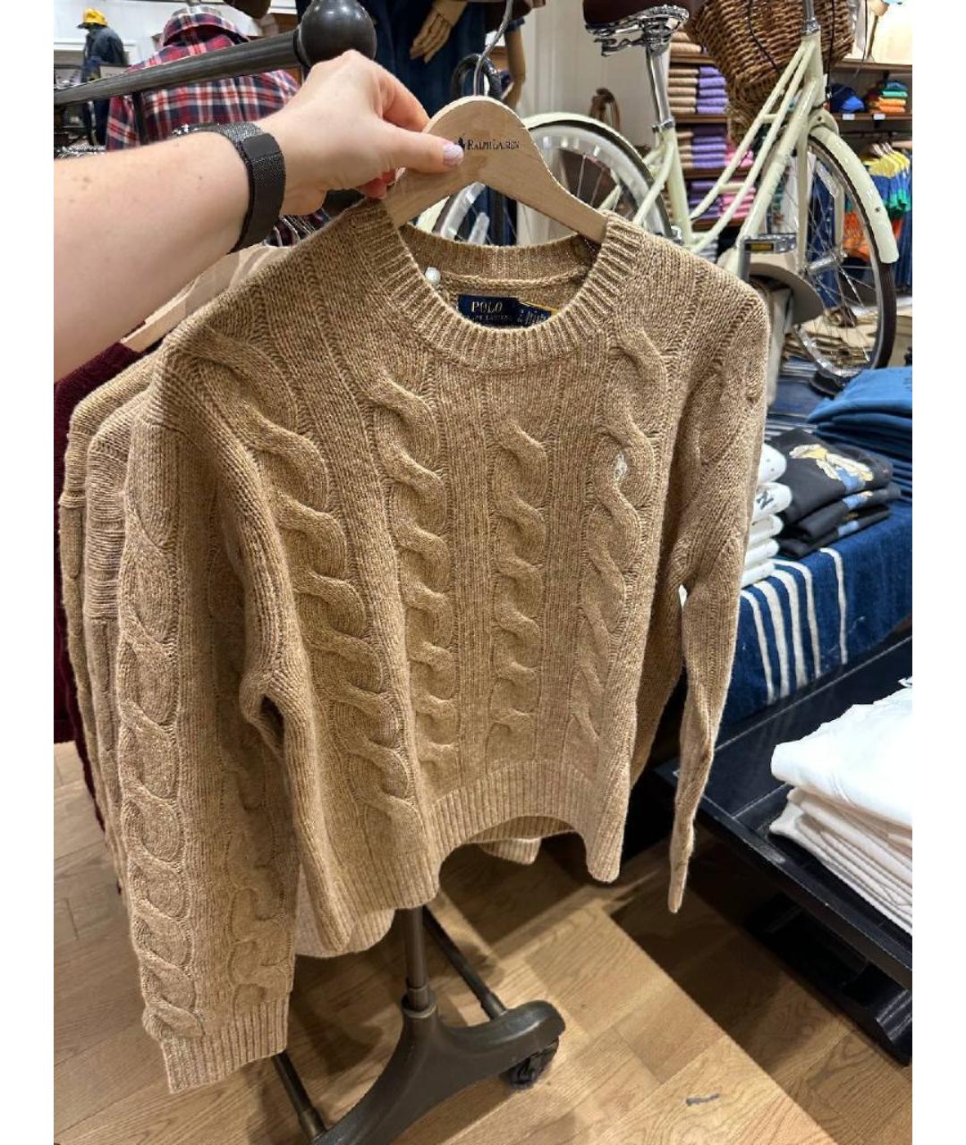 POLO RALPH LAUREN Бежевый шерстяной джемпер / свитер, фото 10