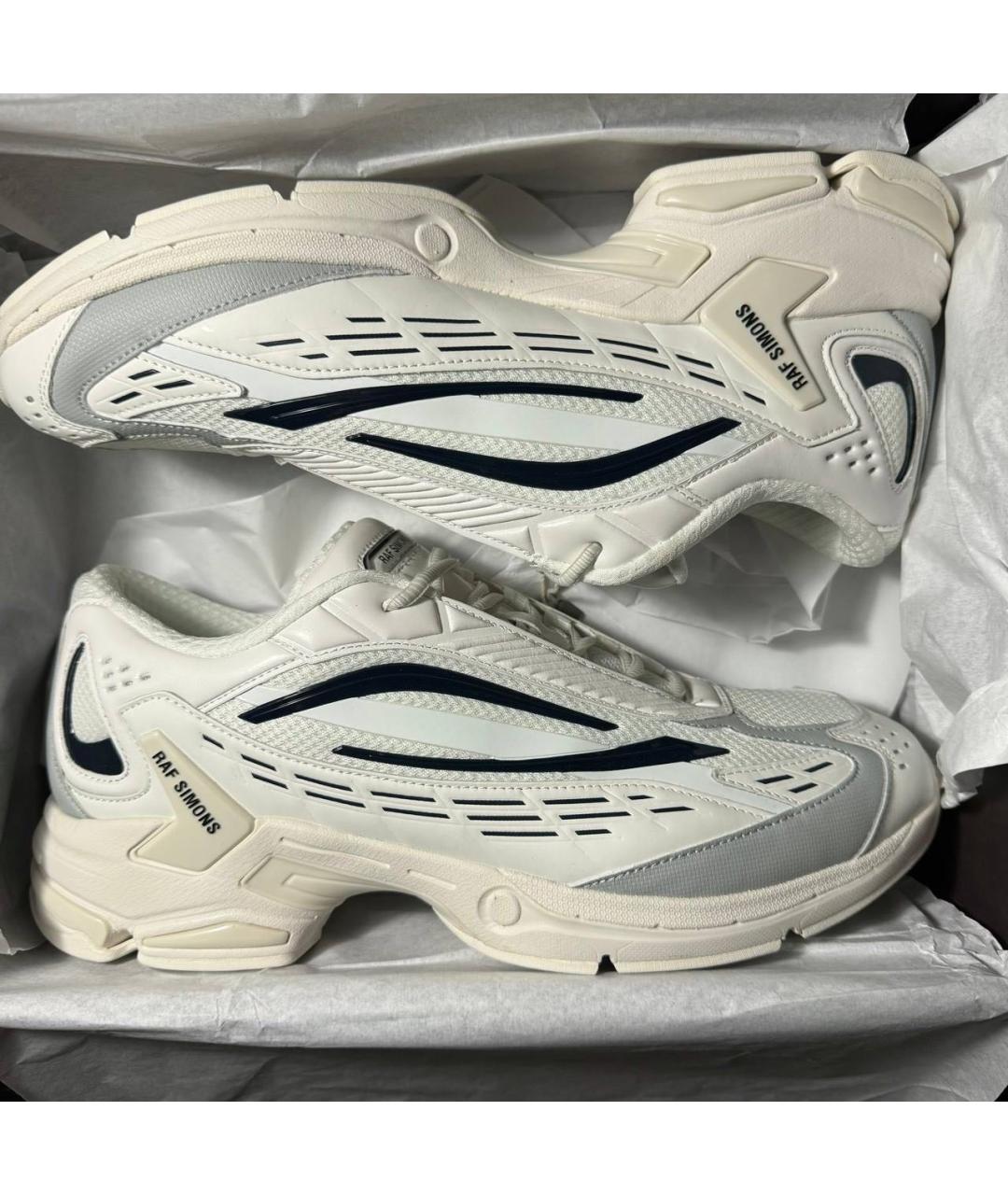 RAF SIMONS Белые текстильные низкие кроссовки / кеды, фото 8