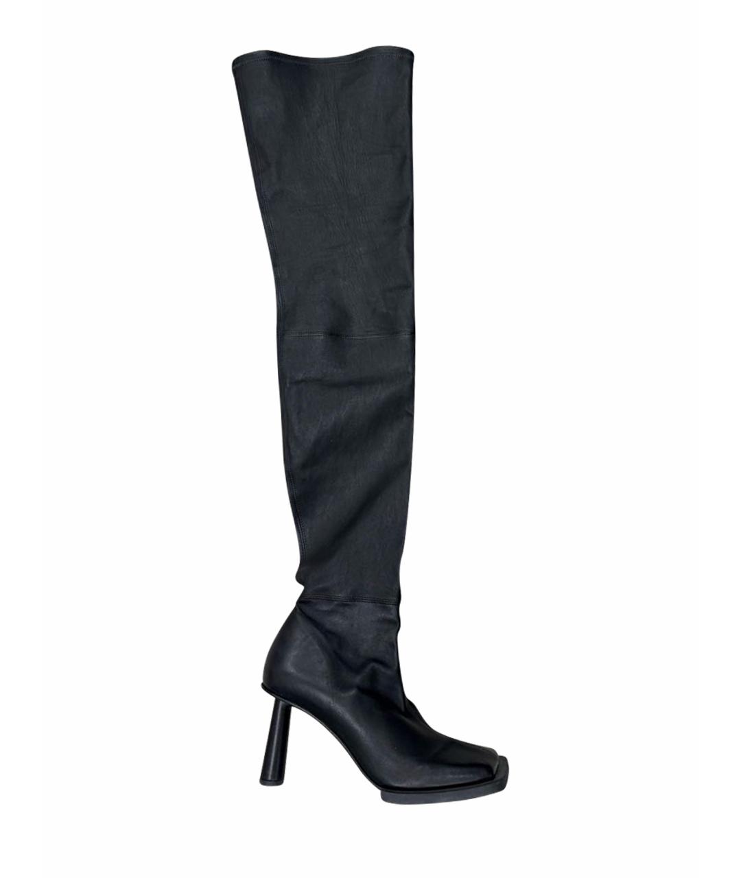 JACQUEMUS Черные кожаные ботфорты, фото 1