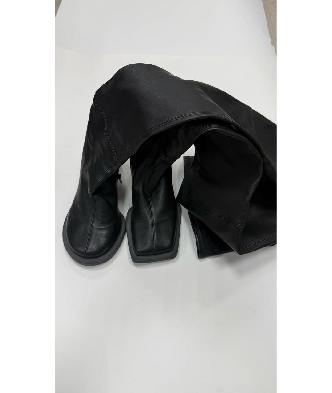 JACQUEMUS Черные кожаные ботфорты, фото 2