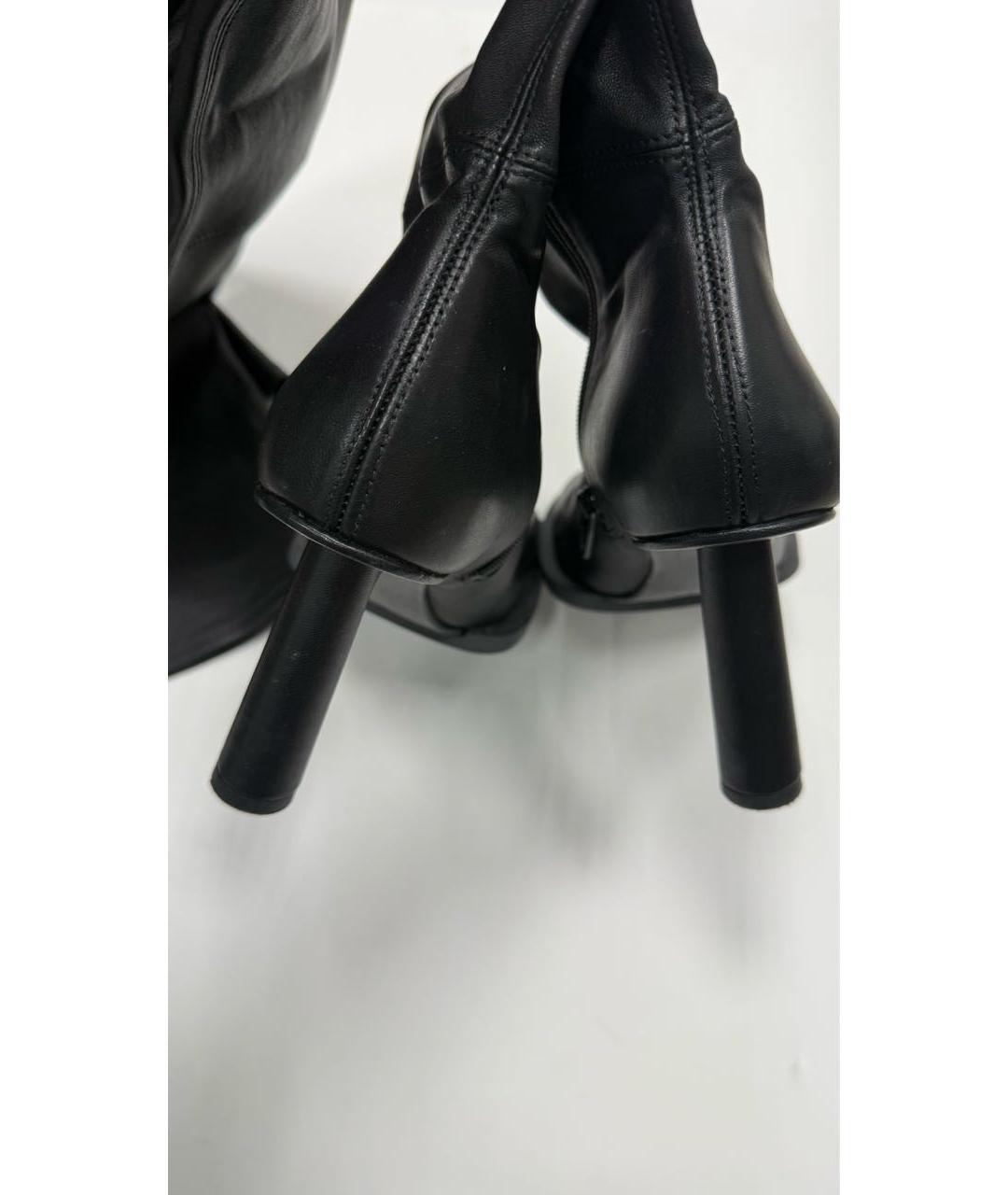 JACQUEMUS Черные кожаные ботфорты, фото 5