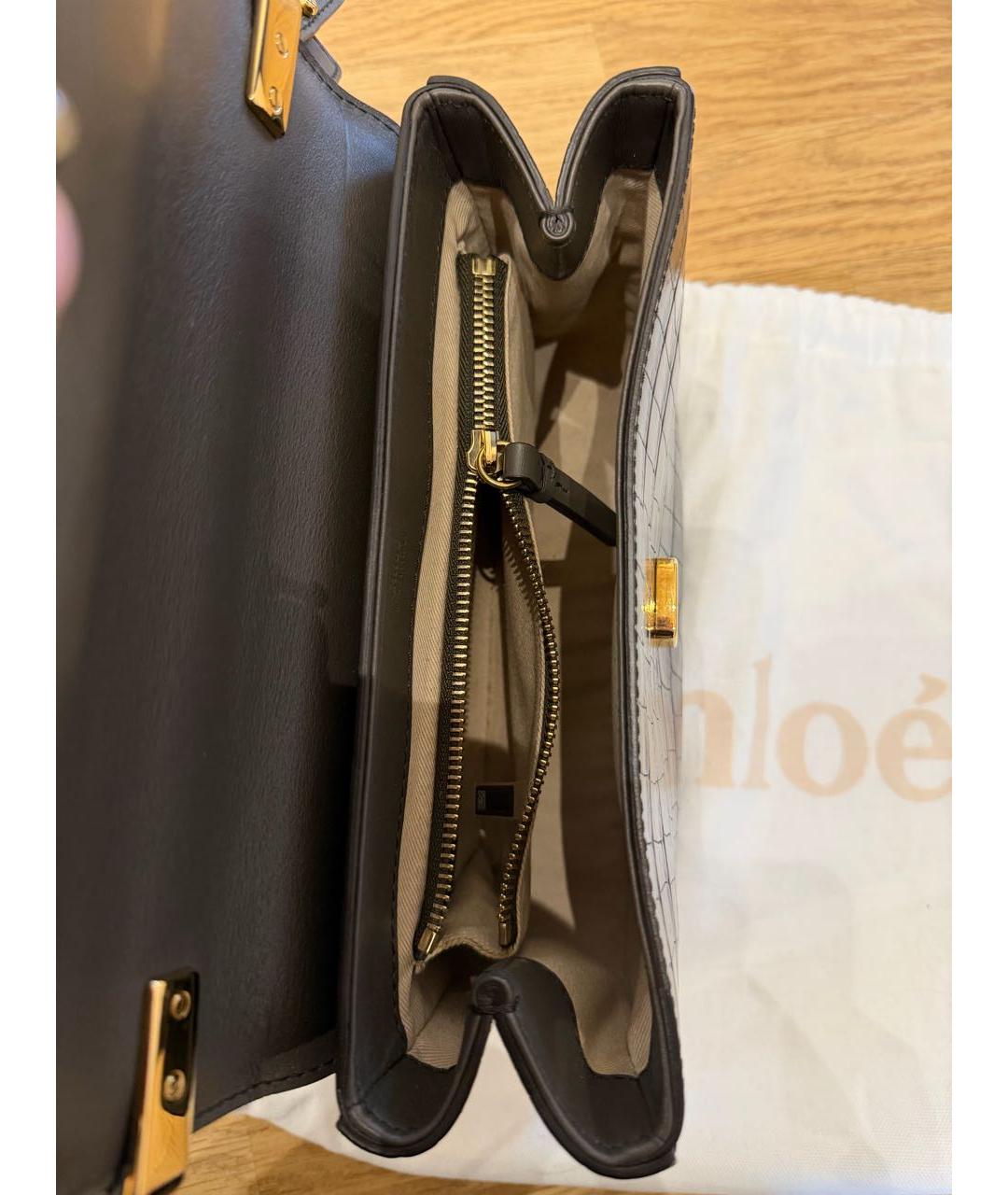 CHLOE Коричневая кожаная сумка с короткими ручками, фото 4