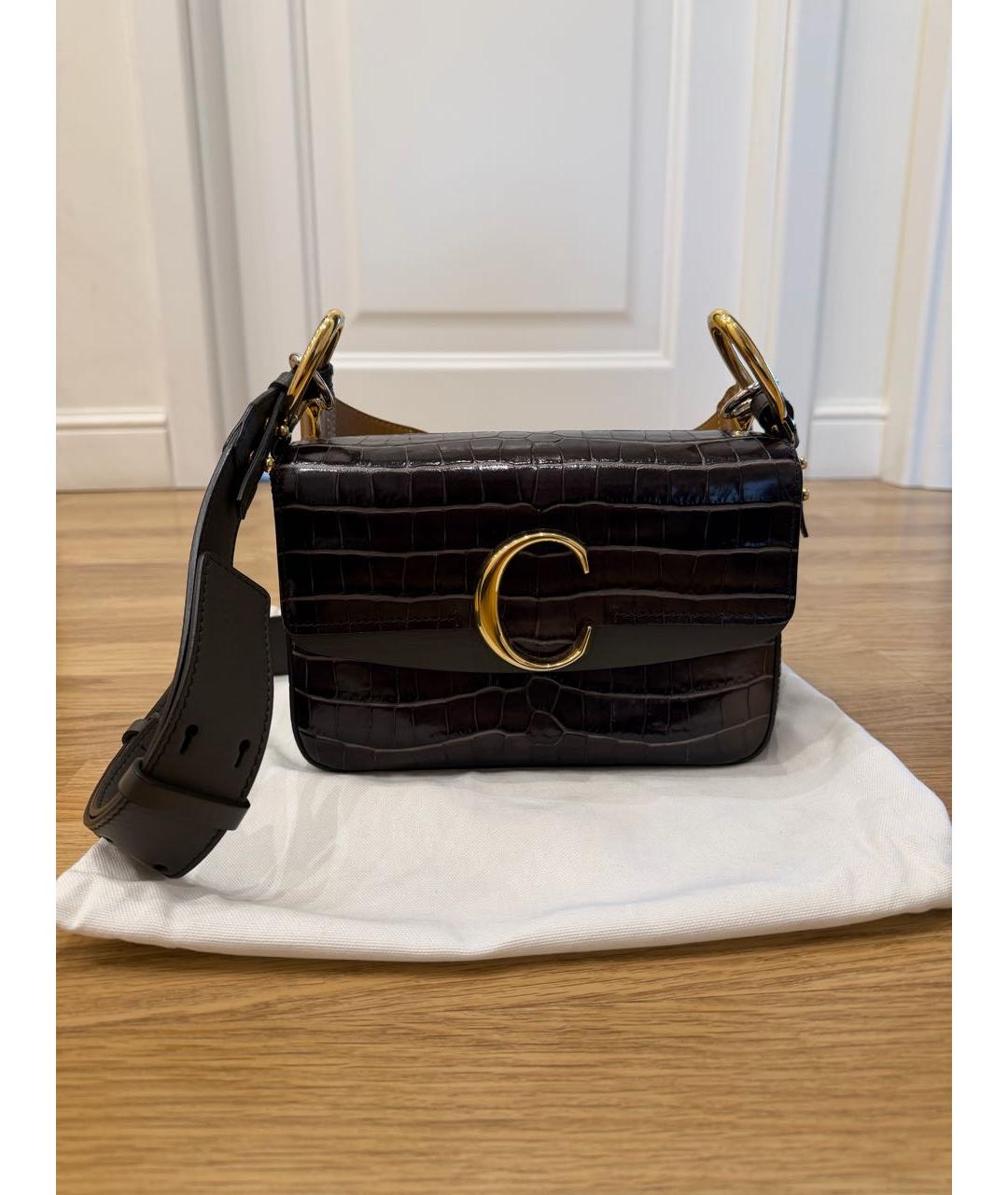 CHLOE Коричневая кожаная сумка с короткими ручками, фото 2