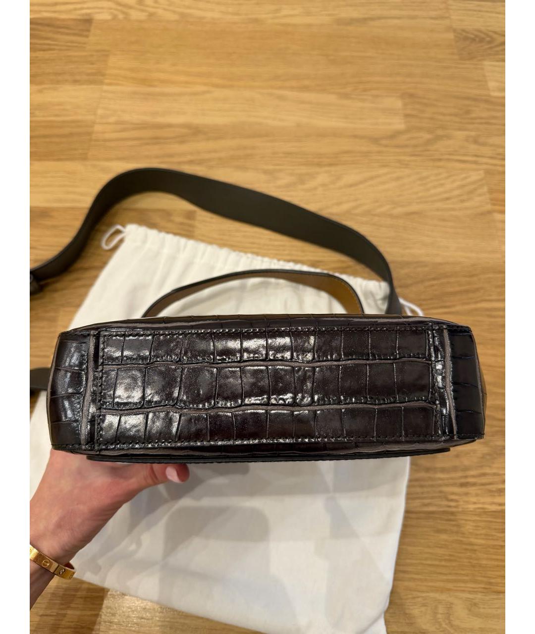 CHLOE Коричневая кожаная сумка с короткими ручками, фото 5