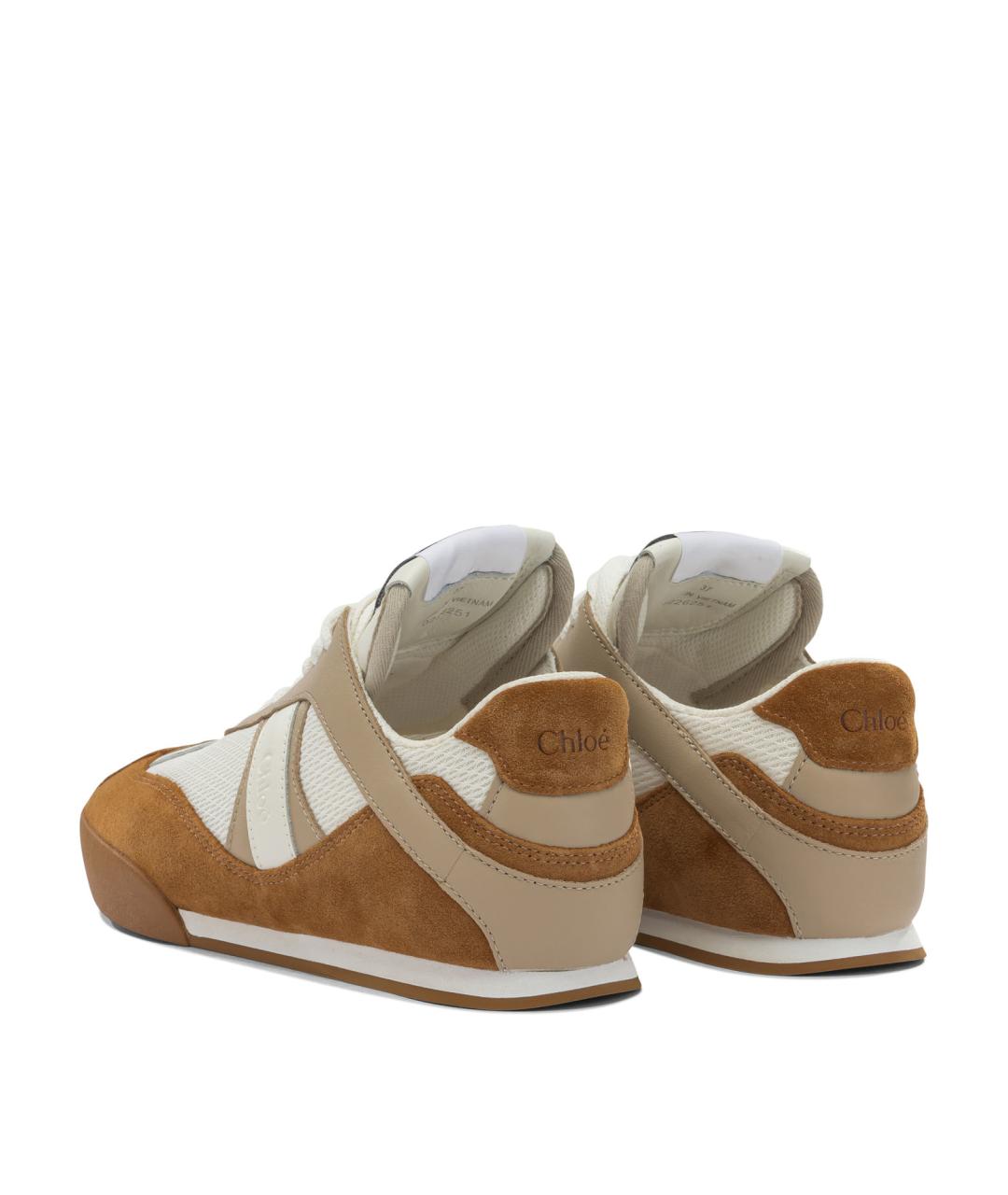 CHLOE Коричневые кожаные кроссовки, фото 4