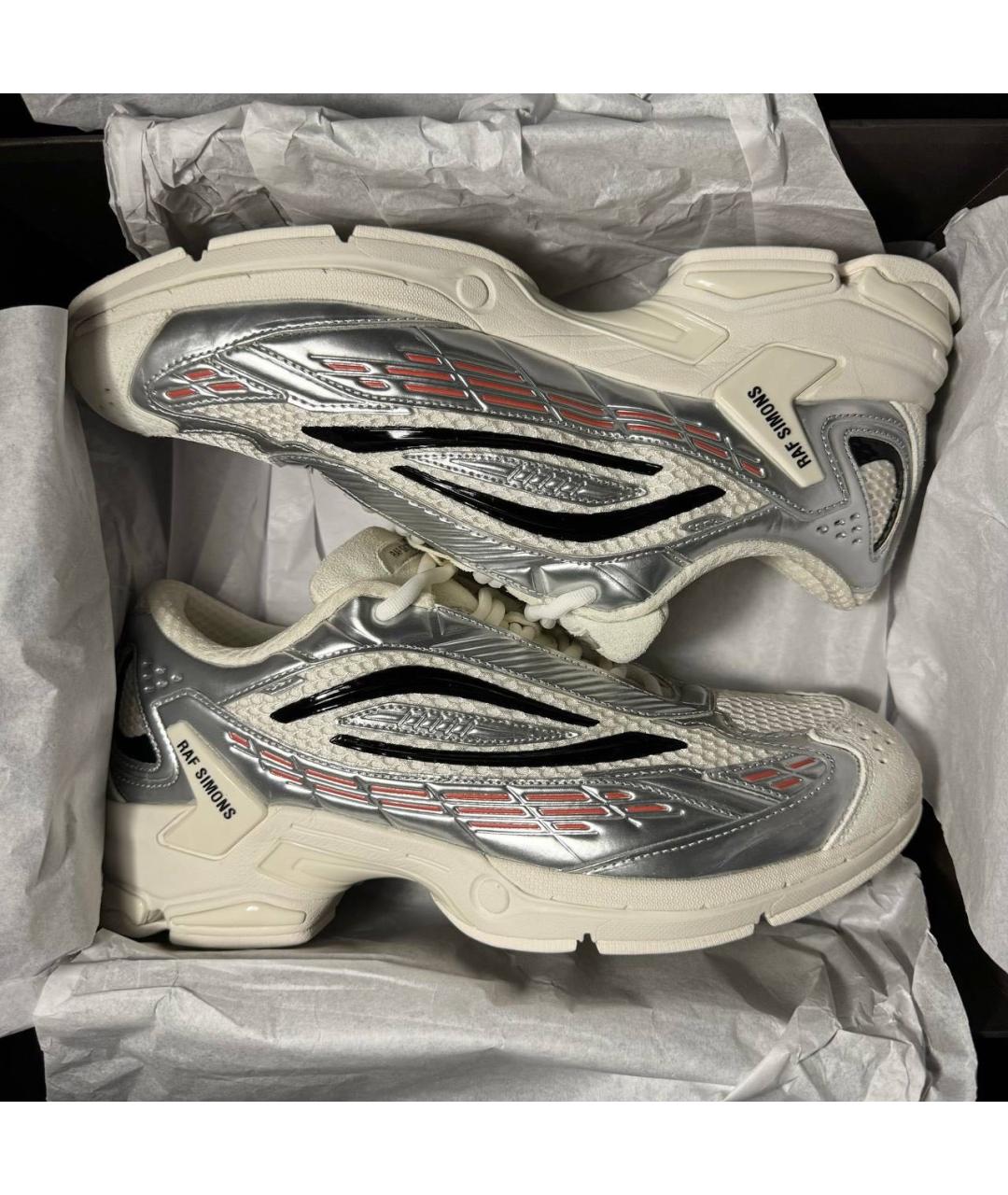 RAF SIMONS Белые текстильные низкие кроссовки / кеды, фото 6