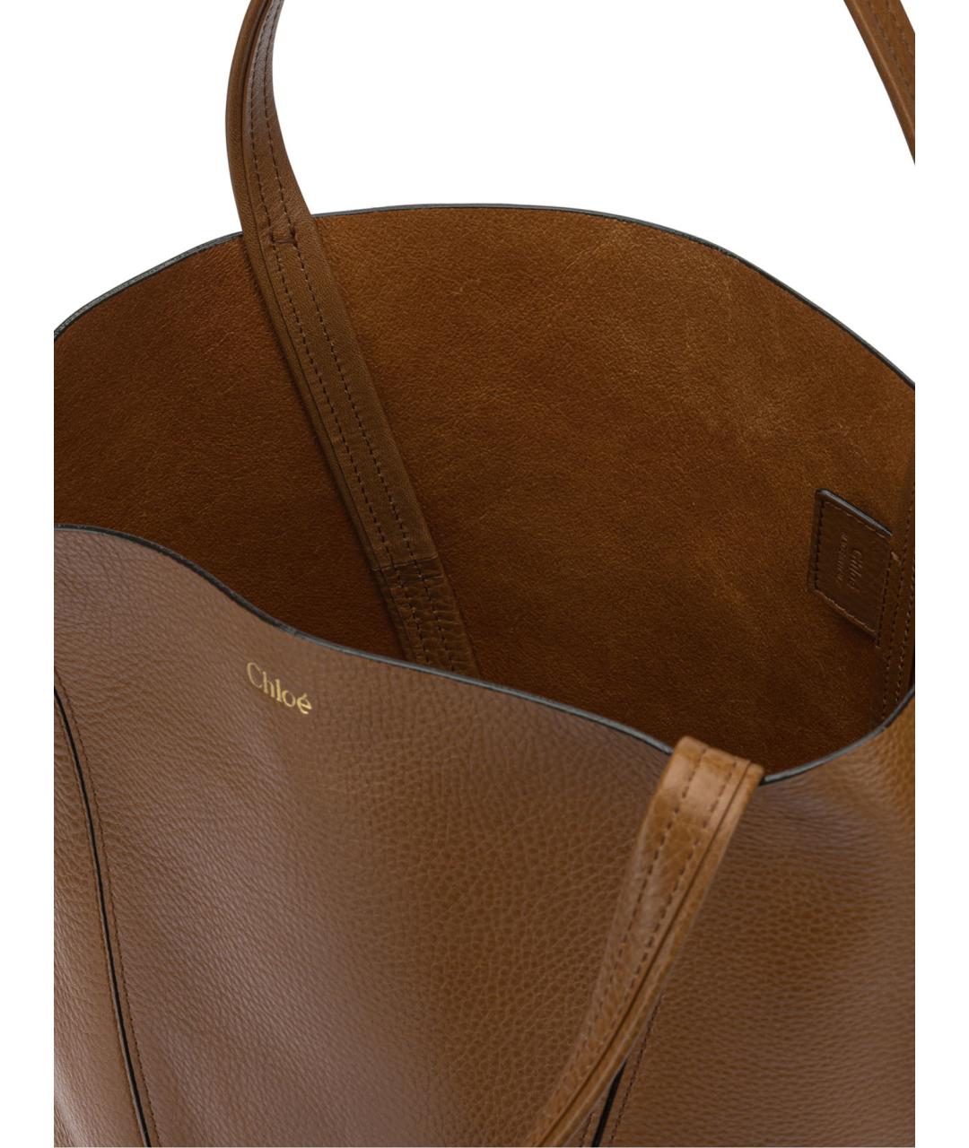 CHLOE Коричневая кожаная сумка тоут, фото 5