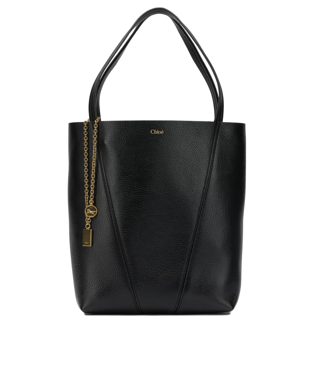 CHLOE Черная кожаная сумка тоут, фото 1