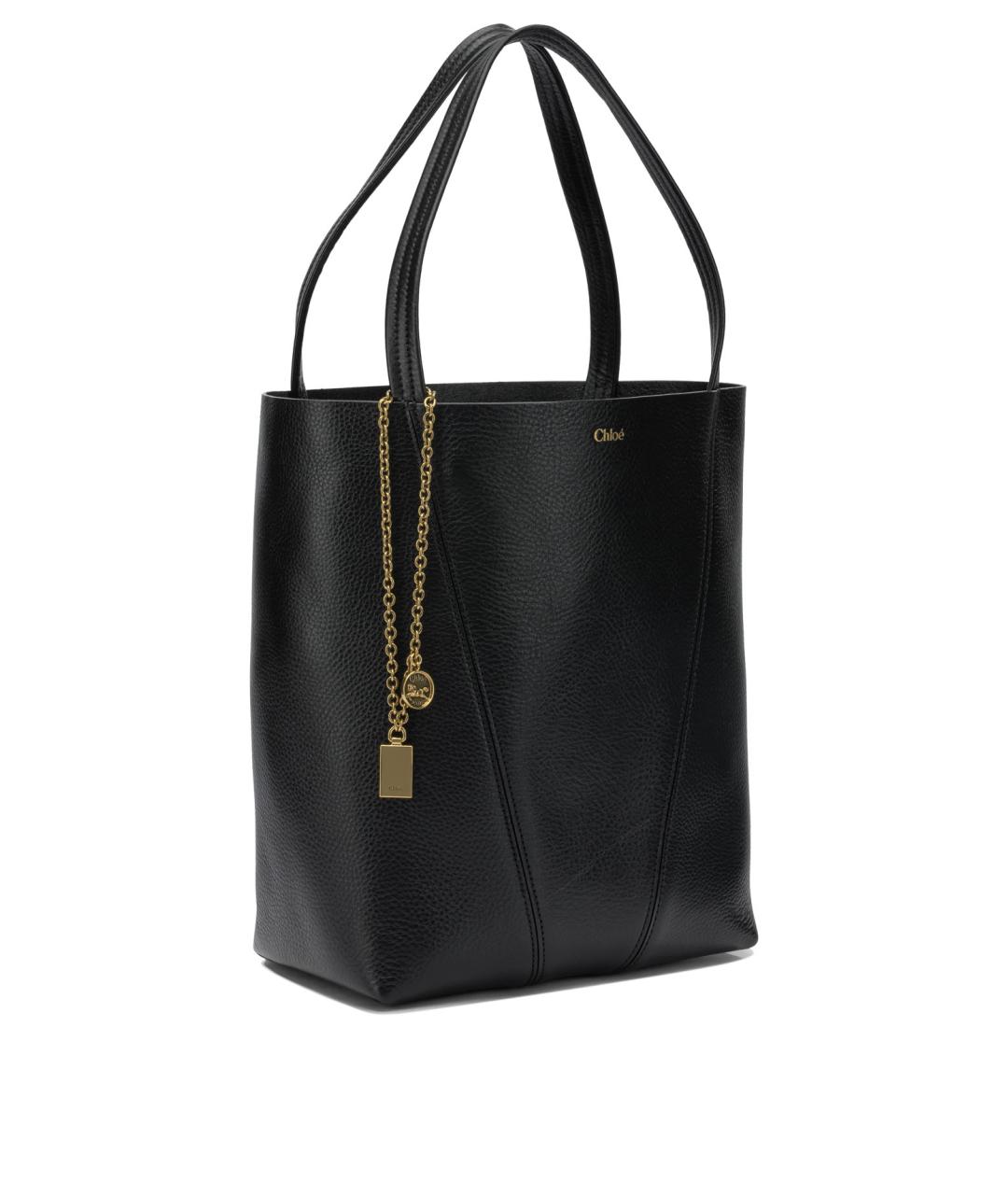 CHLOE Черная кожаная сумка тоут, фото 2