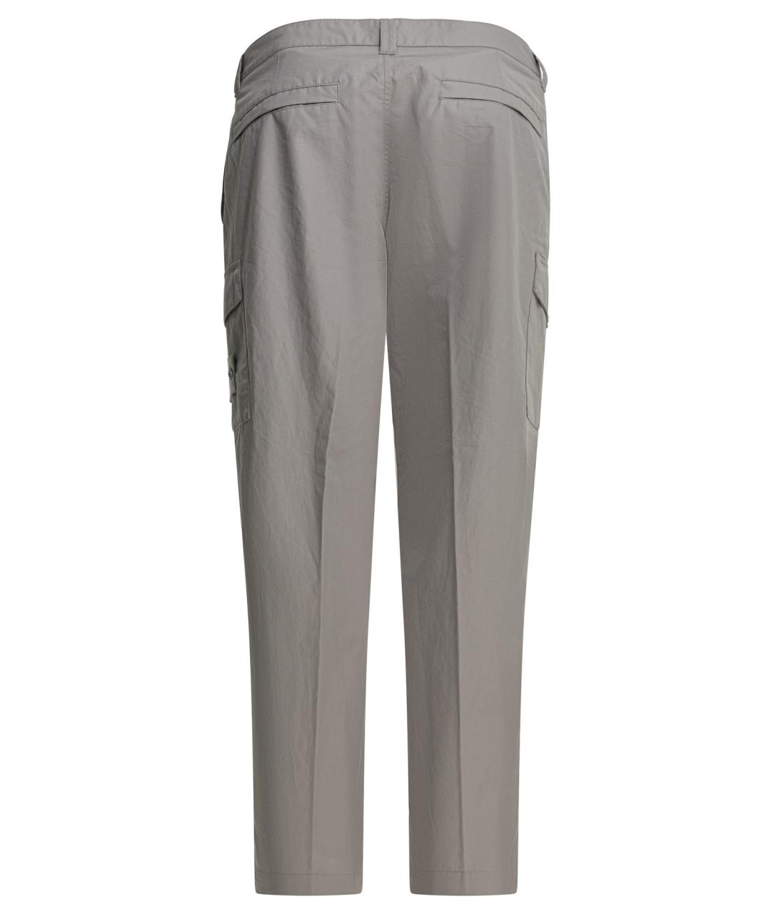 STONE ISLAND Серые хлопковые повседневные брюки, фото 2