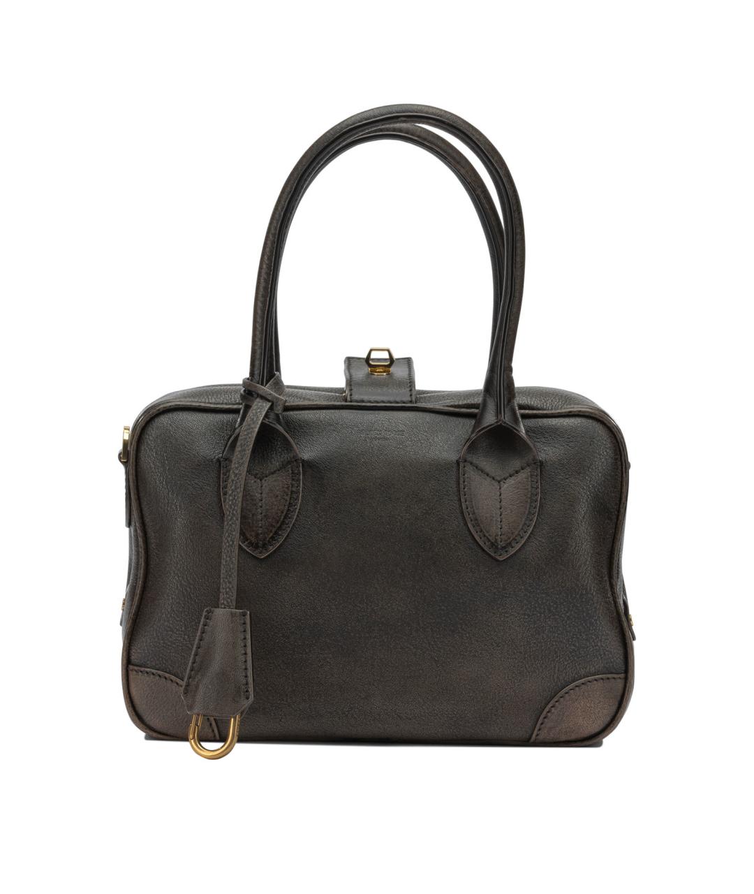 GOLDEN GOOSE DELUXE BRAND Коричневая кожаная сумка с короткими ручками, фото 1