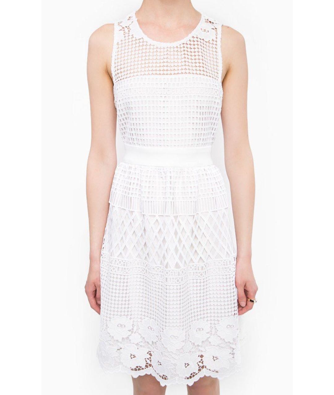 LIU JO Белое полиэстеровое повседневное платье, фото 3