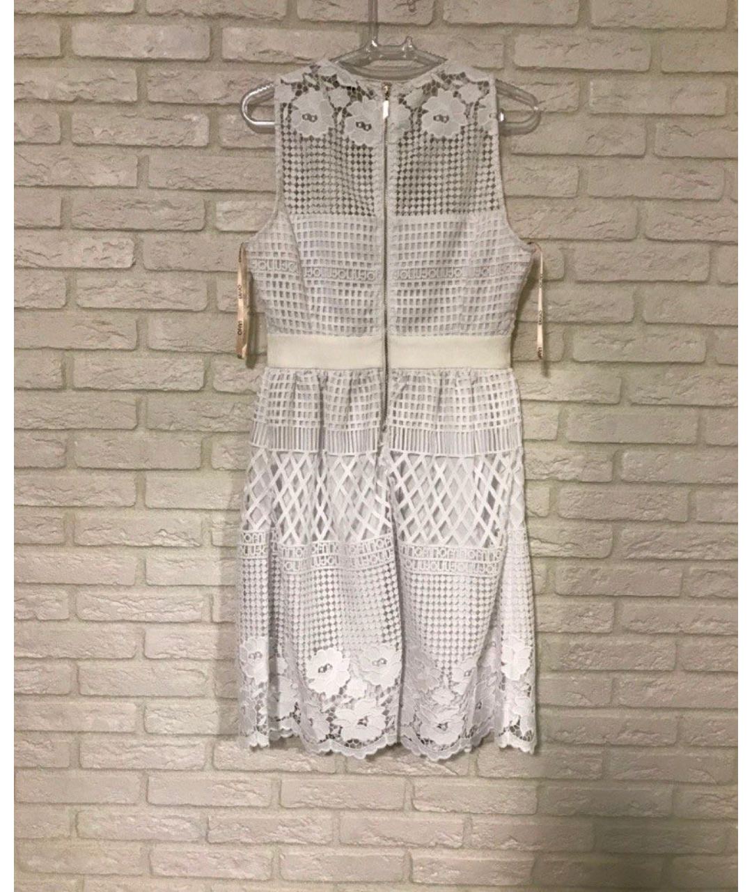 LIU JO Белое полиэстеровое повседневное платье, фото 5