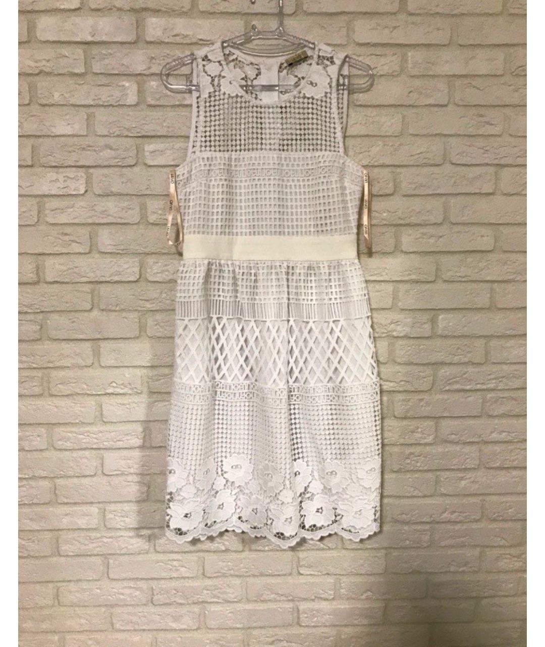 LIU JO Белое полиэстеровое повседневное платье, фото 4