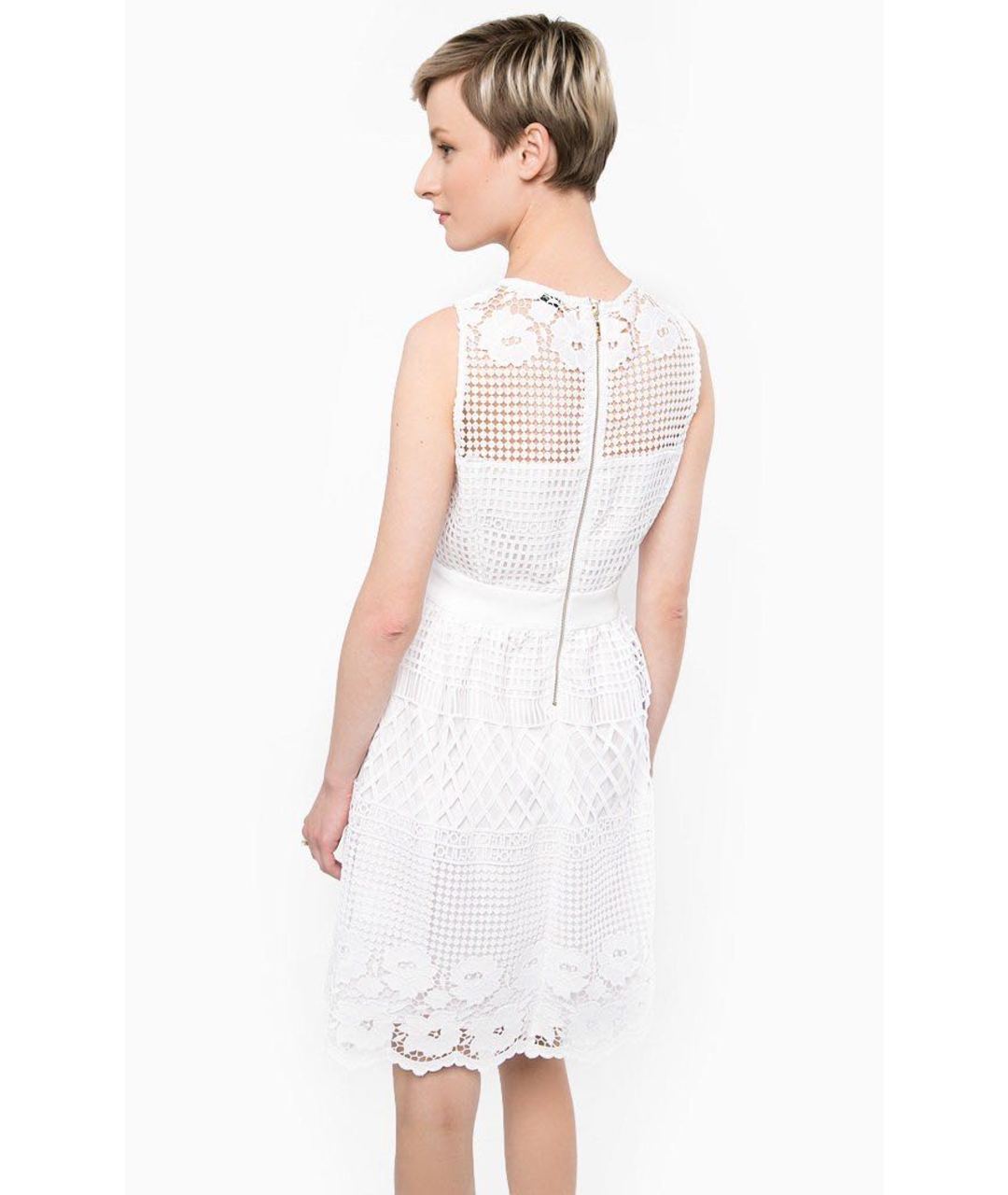 LIU JO Белое полиэстеровое повседневное платье, фото 2