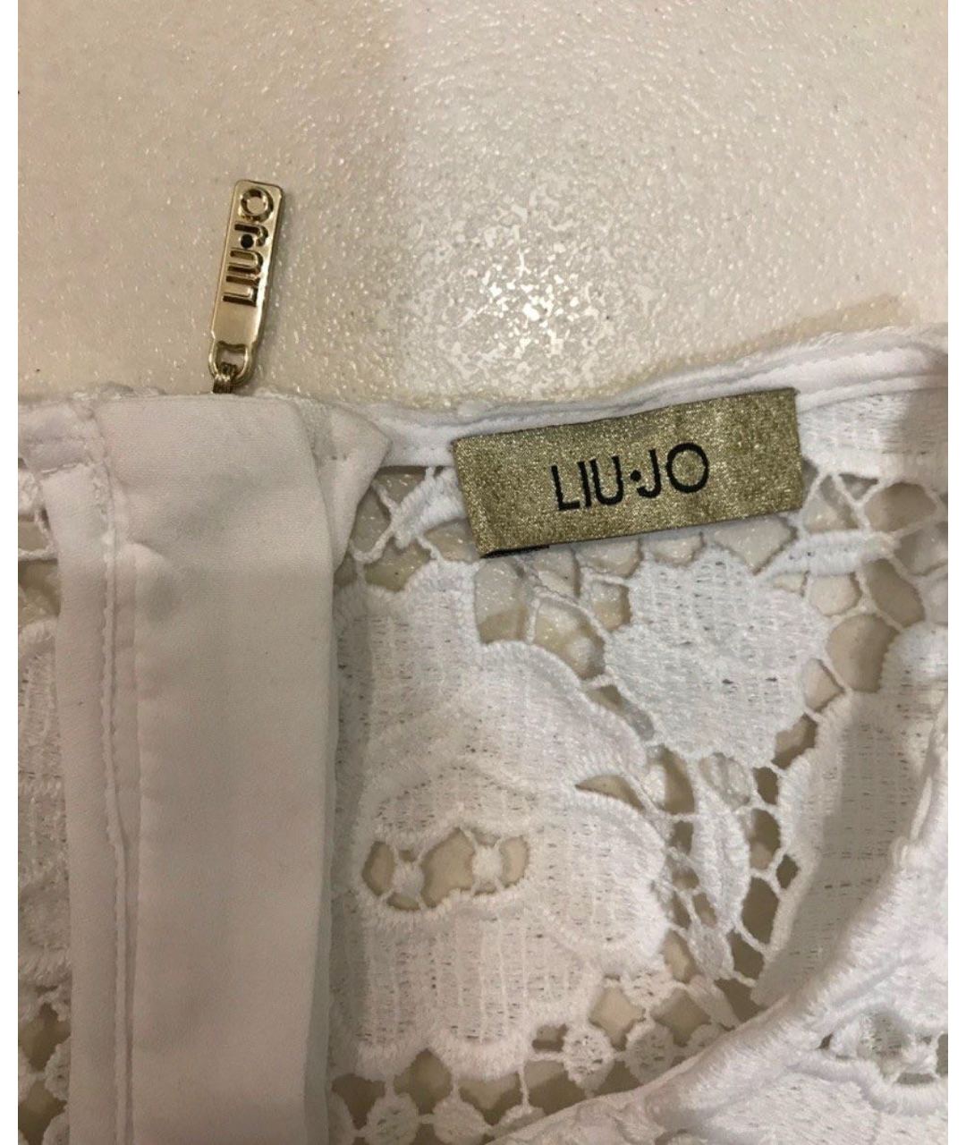 LIU JO Белое полиэстеровое повседневное платье, фото 6