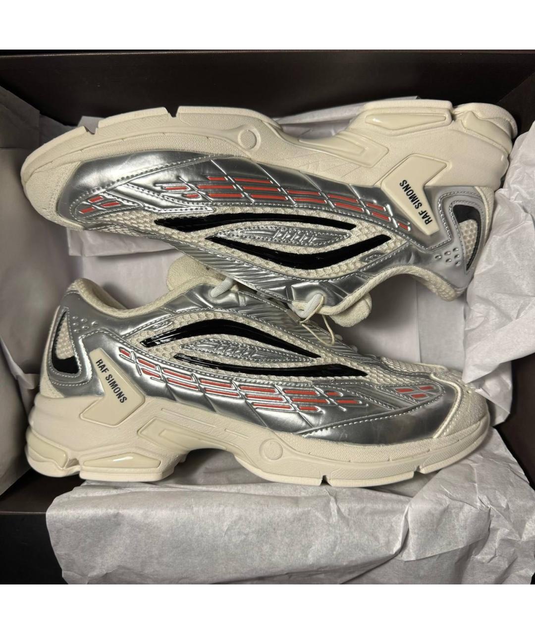 RAF SIMONS Белые текстильные низкие кроссовки / кеды, фото 7