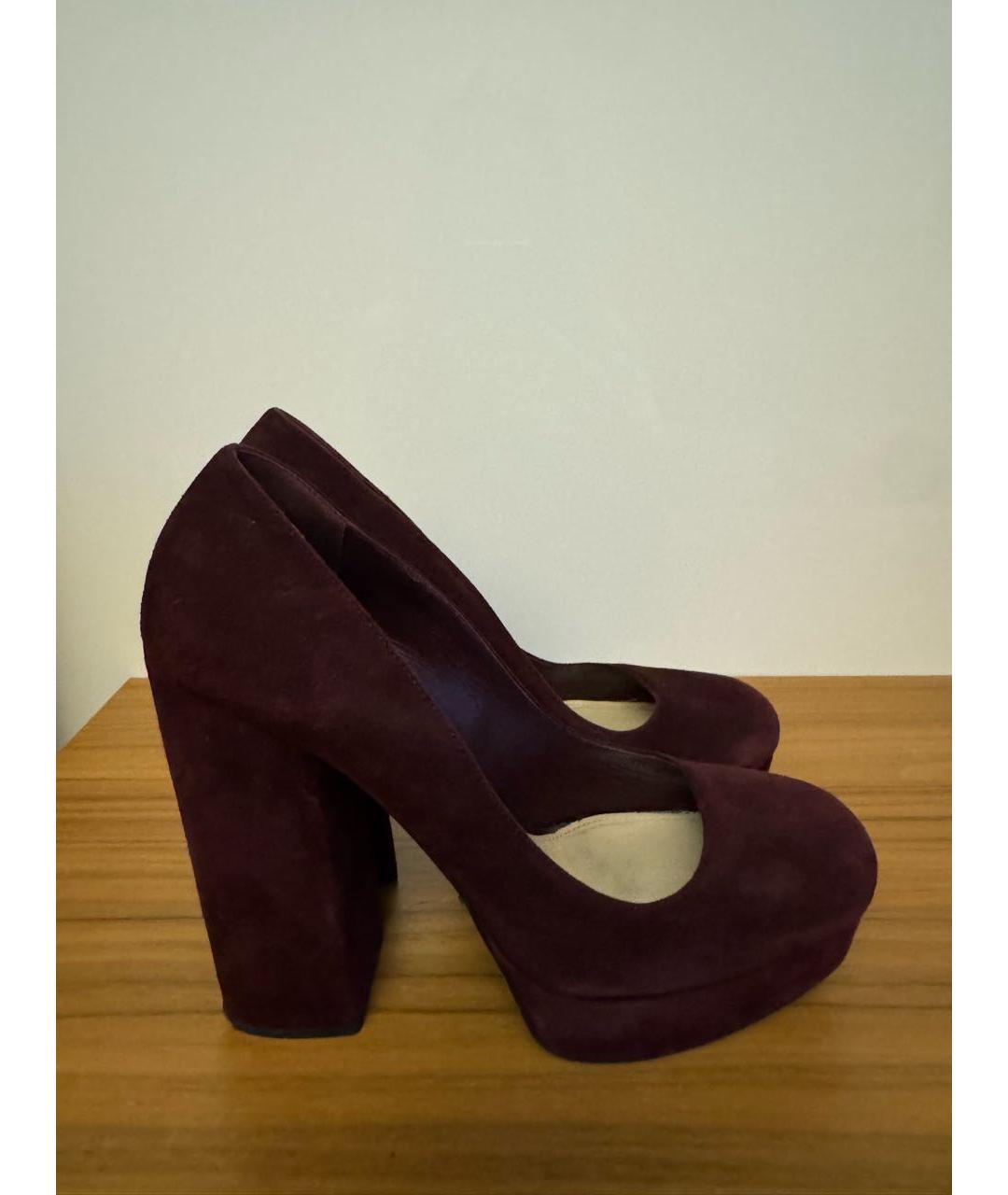 PRADA Бордовые замшевые туфли, фото 7
