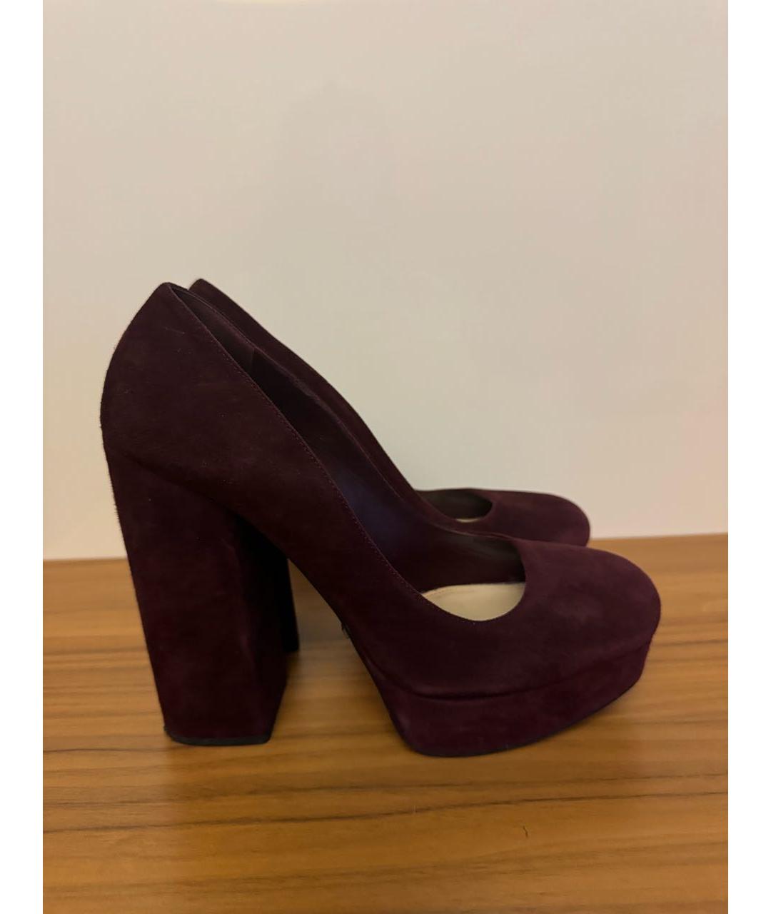 PRADA Бордовые замшевые туфли, фото 6