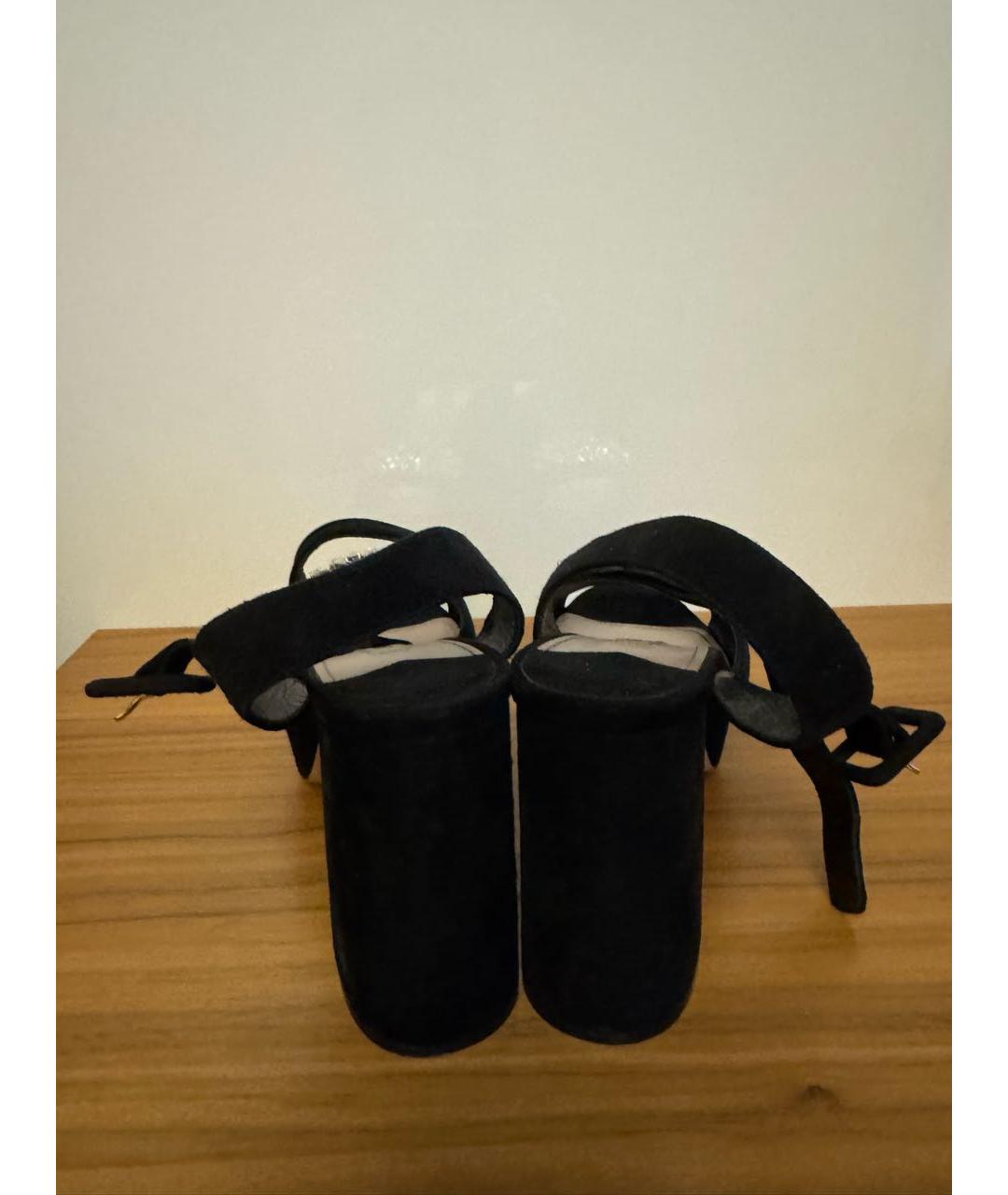 MIU MIU Черные замшевые босоножки, фото 4