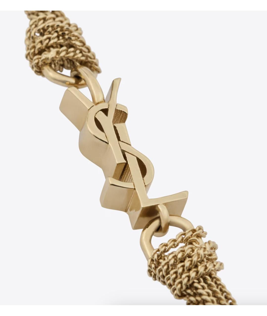 SAINT LAURENT Золотой латунный браслет, фото 3