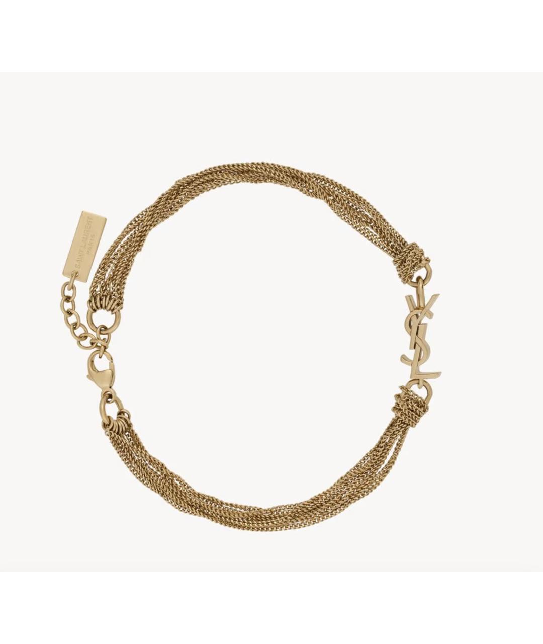 SAINT LAURENT Золотой латунный браслет, фото 4