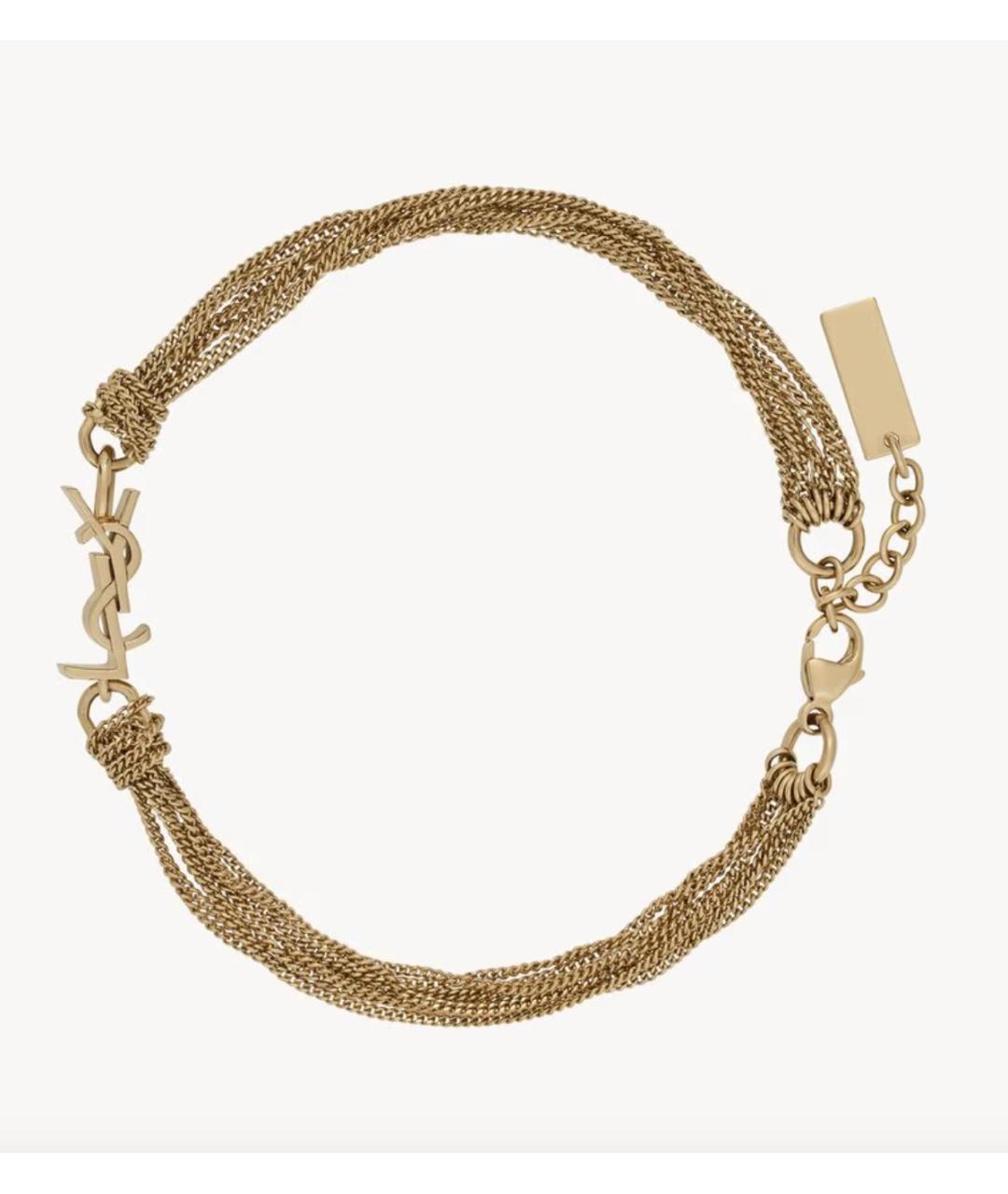 SAINT LAURENT Золотой латунный браслет, фото 2