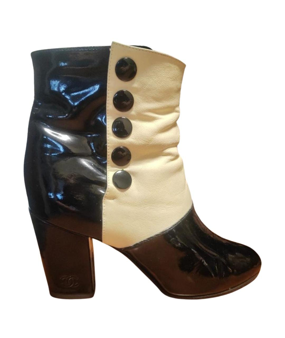 CHANEL Черные кожаные полусапоги, фото 1