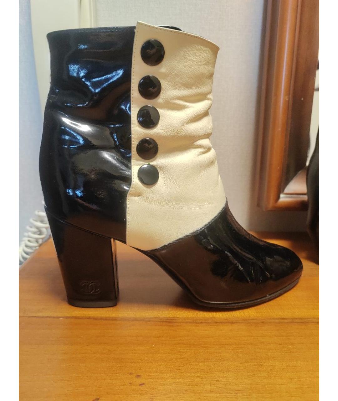 CHANEL Черные кожаные полусапоги, фото 10