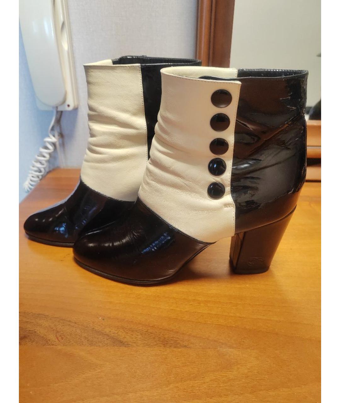 CHANEL Черные кожаные полусапоги, фото 9