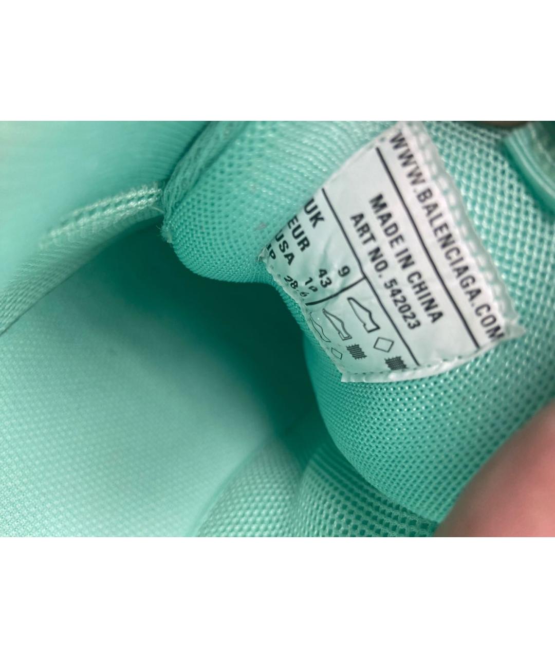 BALENCIAGA Бирюзовые синтетические низкие кроссовки / кеды, фото 4