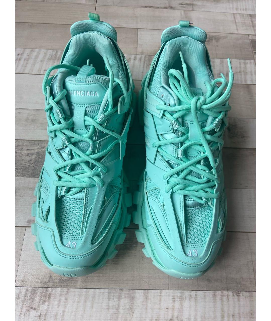 BALENCIAGA Бирюзовые синтетические низкие кроссовки / кеды, фото 2