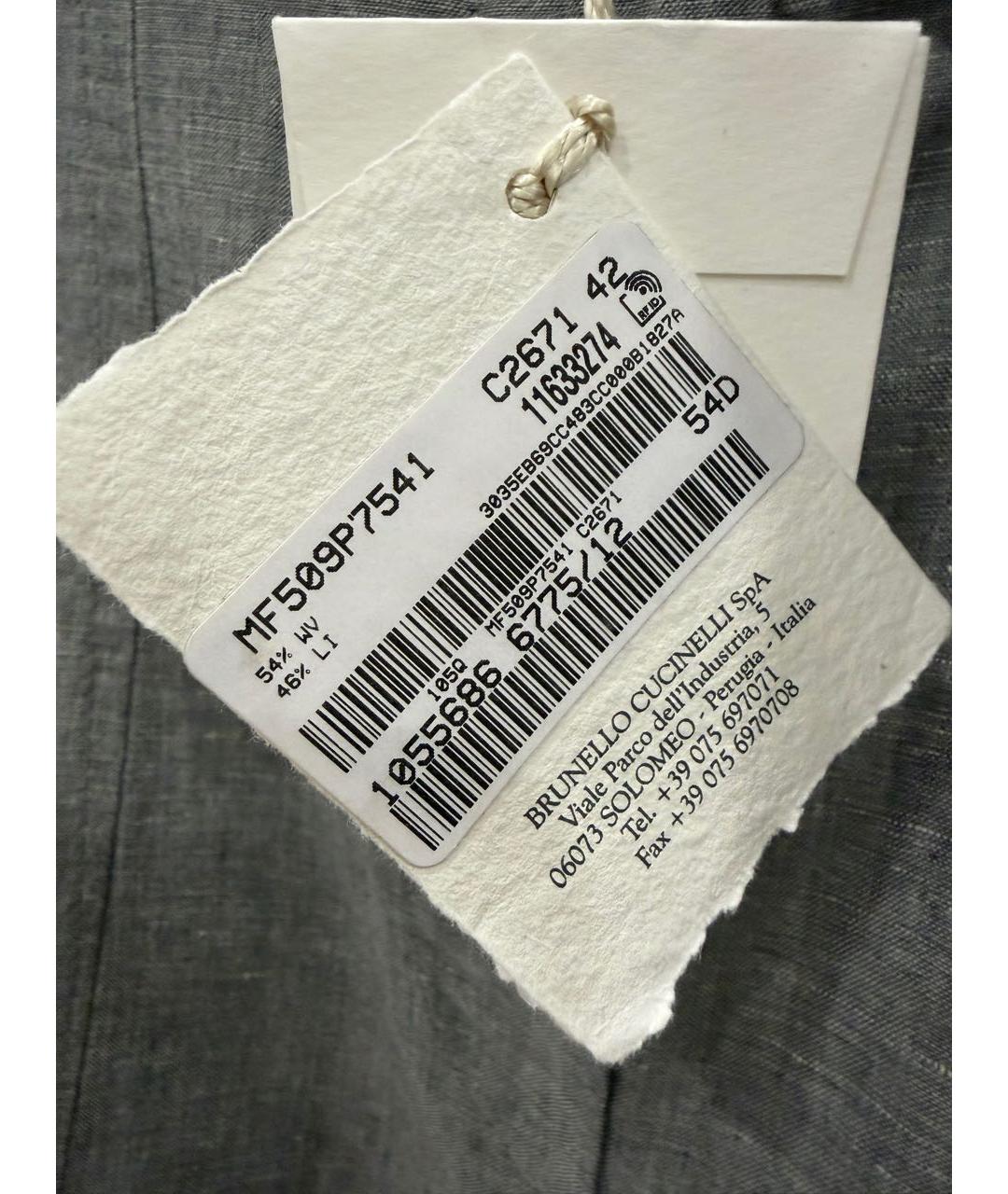 BRUNELLO CUCINELLI Серые брюки широкие, фото 3