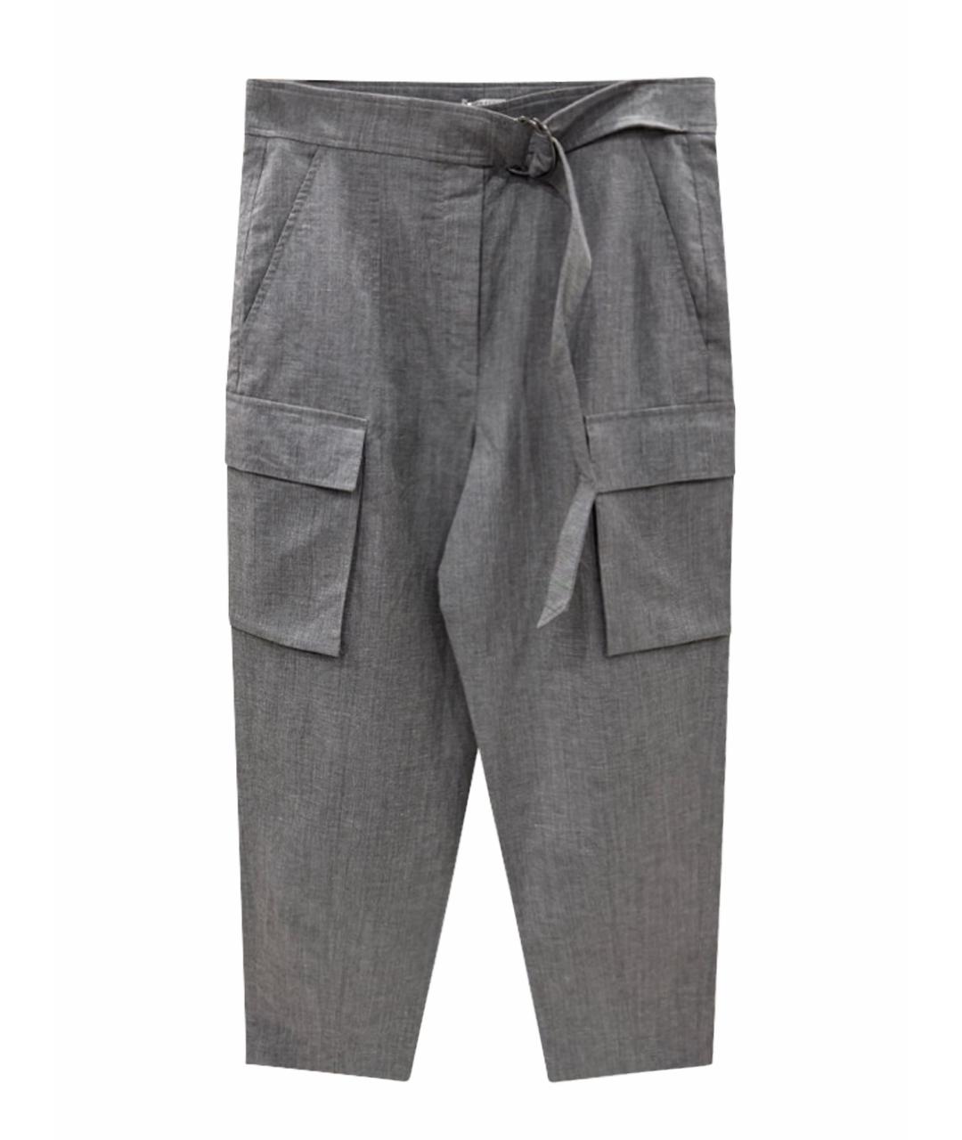 BRUNELLO CUCINELLI Серые брюки широкие, фото 1