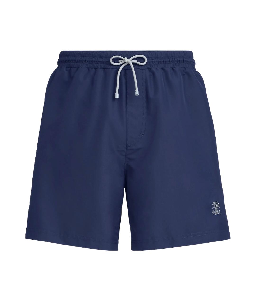 BRUNELLO CUCINELLI Синие полиэстеровые плавки, фото 1