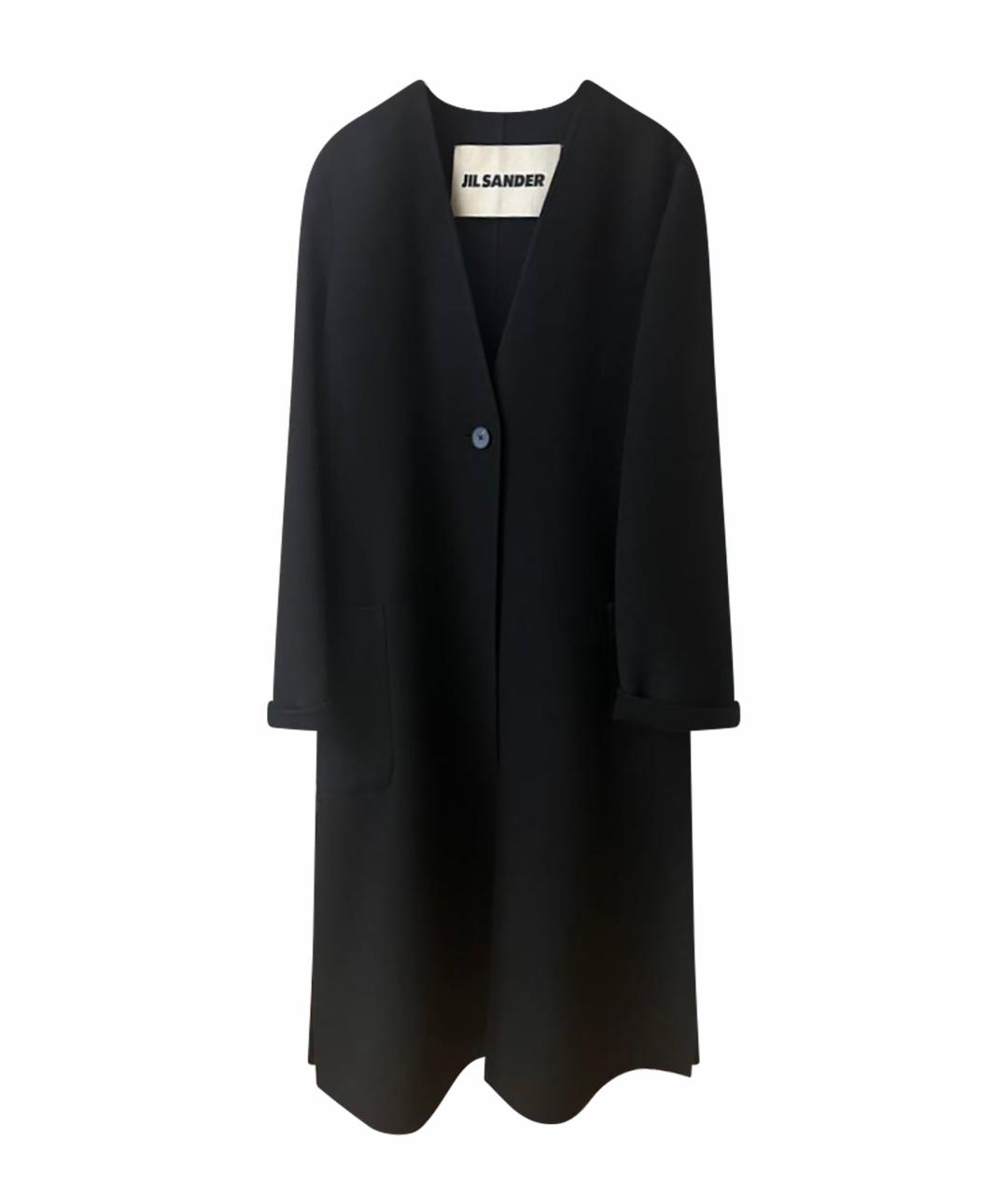 JIL SANDER Черное кашемировое пальто, фото 1