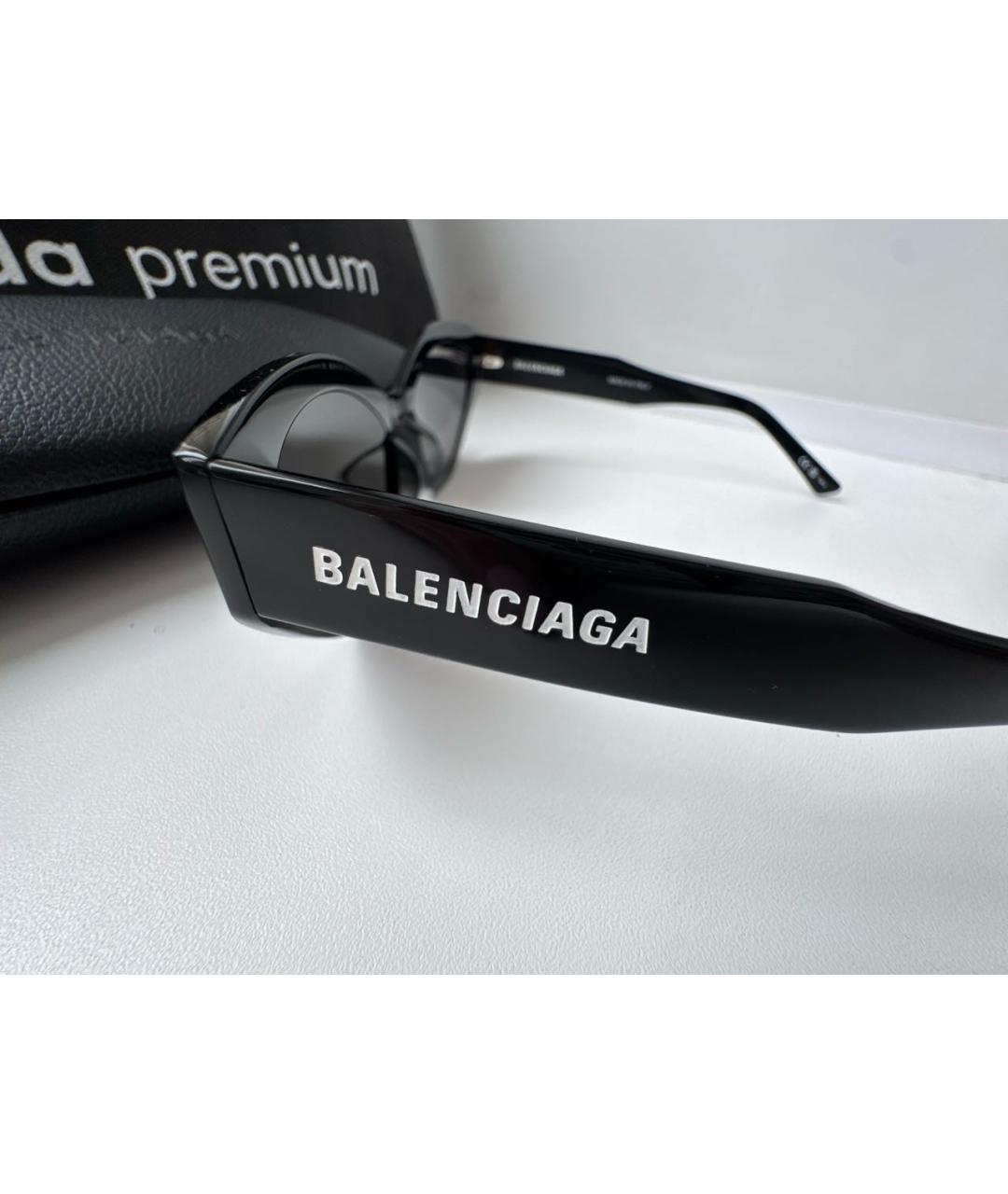 BALENCIAGA Черные пластиковые солнцезащитные очки, фото 3