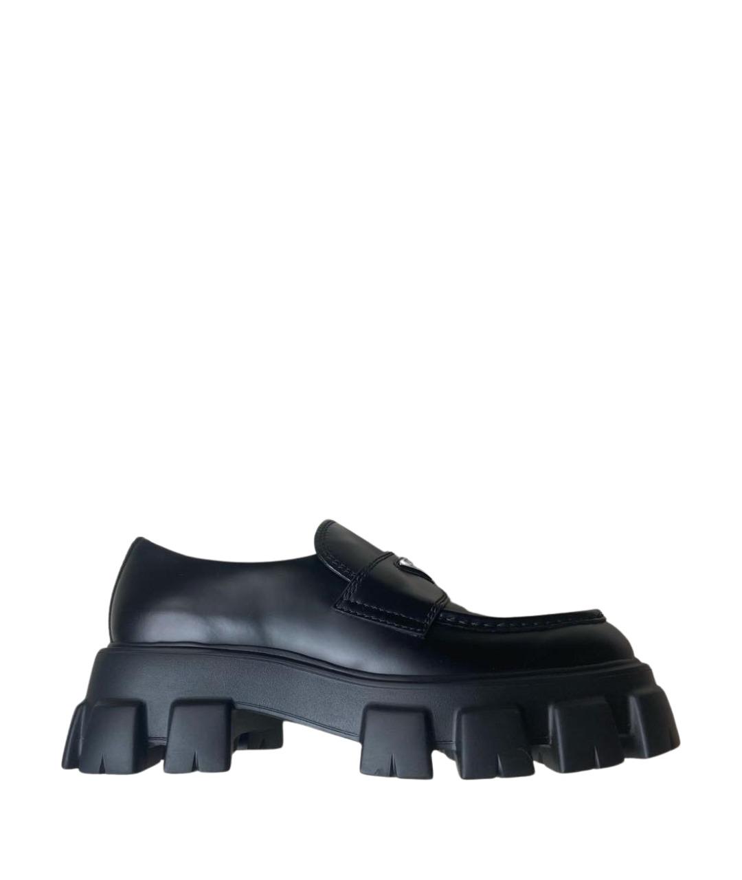 PRADA Черные кожаные лоферы, фото 1