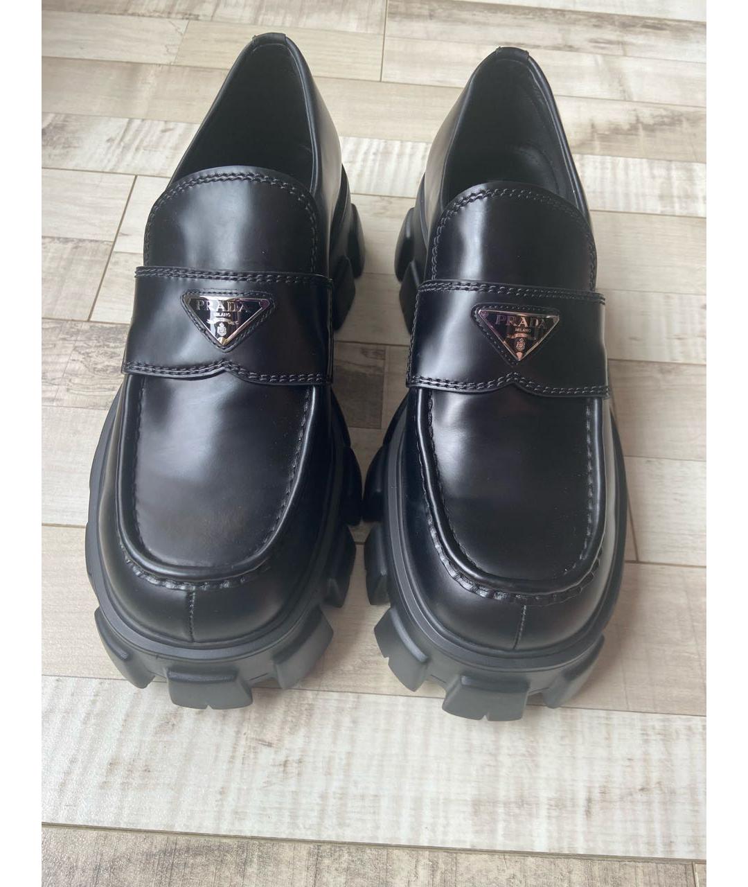 PRADA Черные кожаные лоферы, фото 2