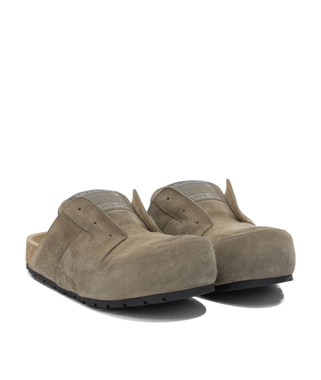 BALENCIAGA Бежевые замшевые сандалии, фото 2