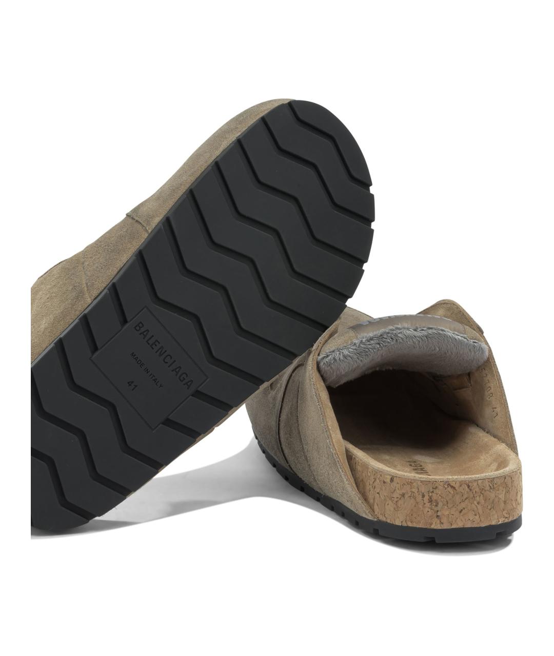 BALENCIAGA Бежевые замшевые сандалии, фото 5