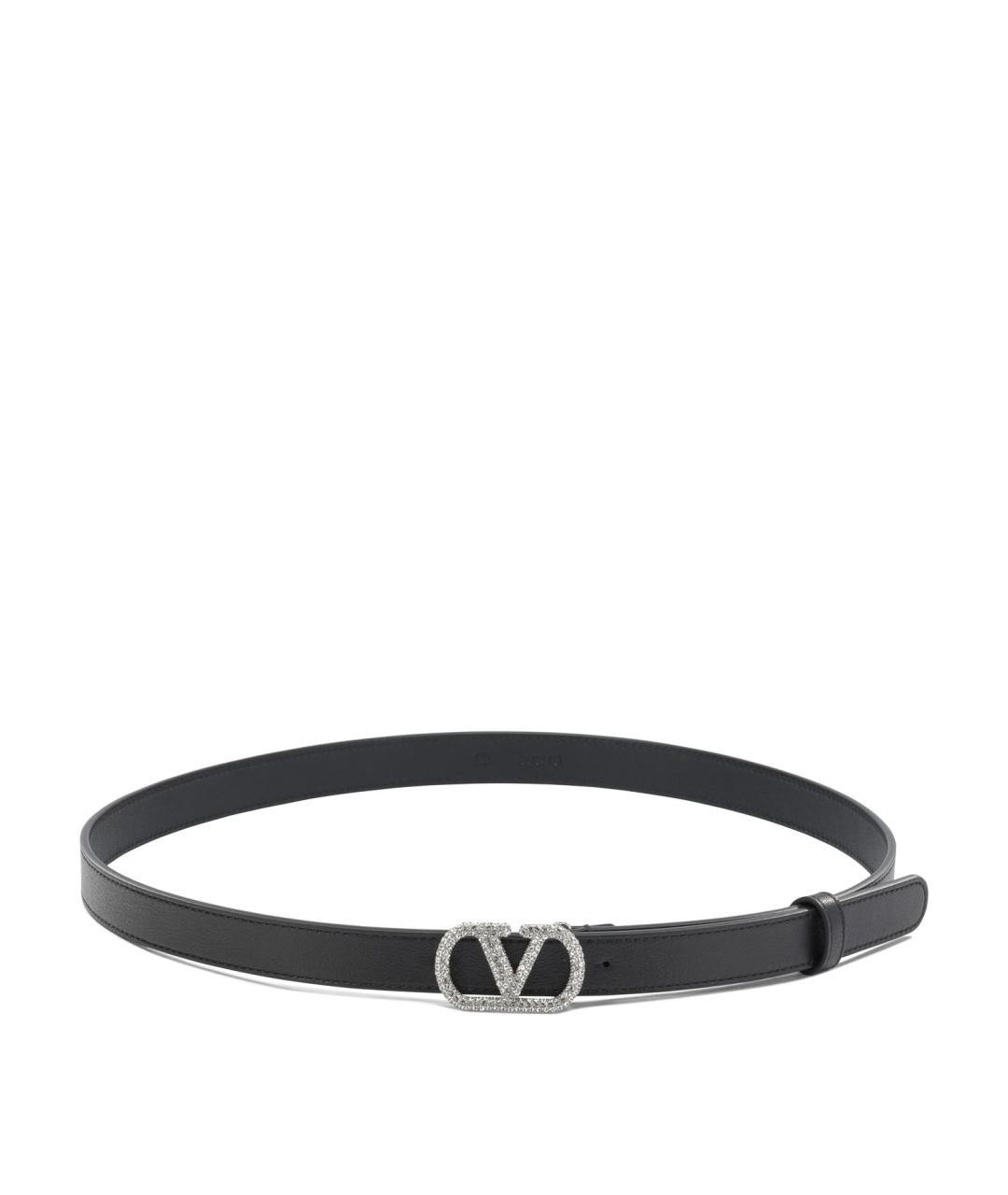 VALENTINO Черный кожаный ремень, фото 1