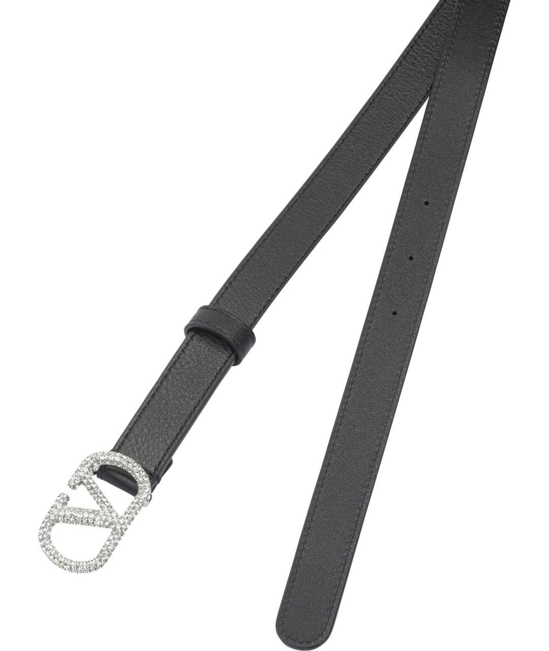 VALENTINO Черный кожаный ремень, фото 2