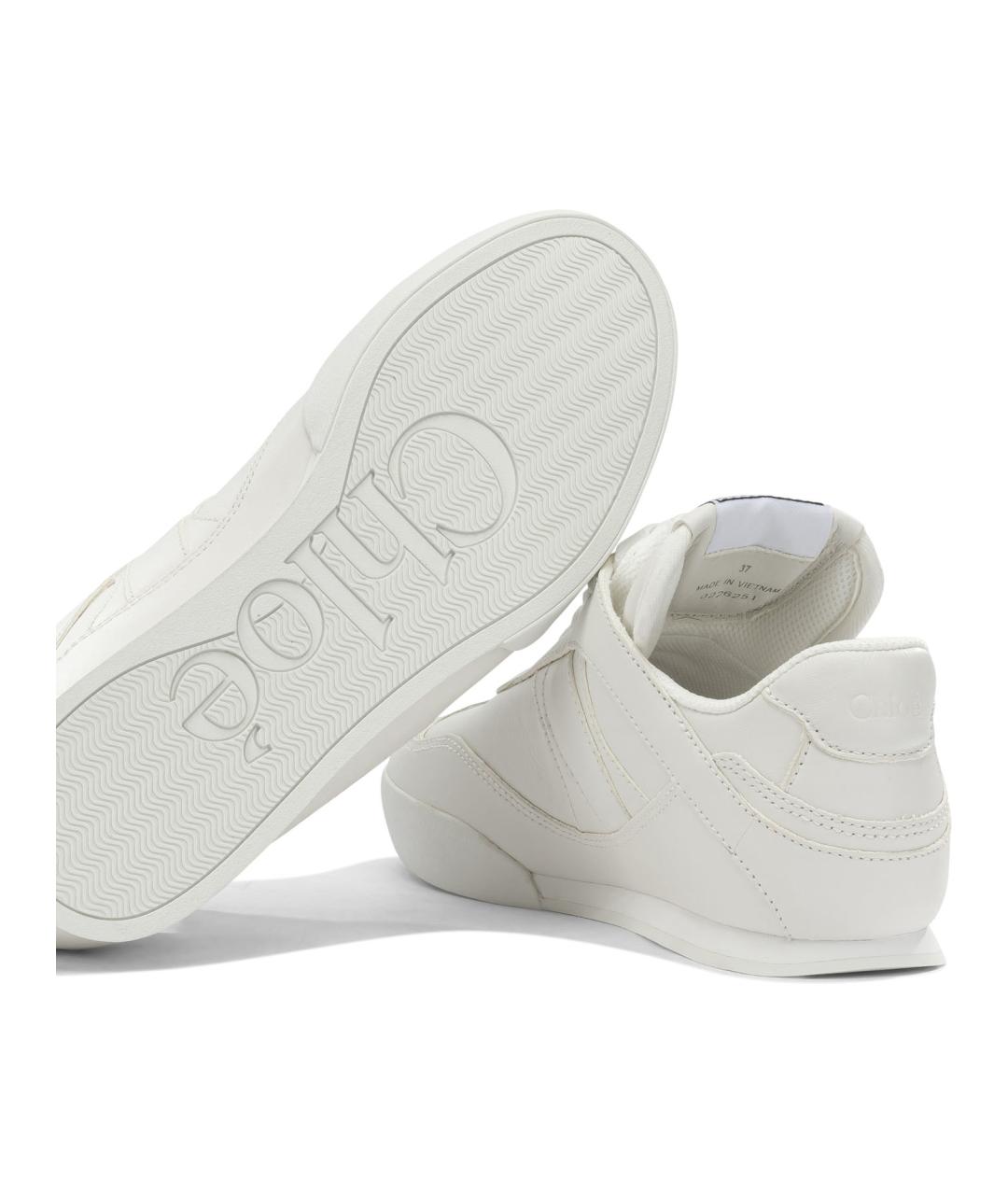 CHLOE Белые кожаные кроссовки, фото 4