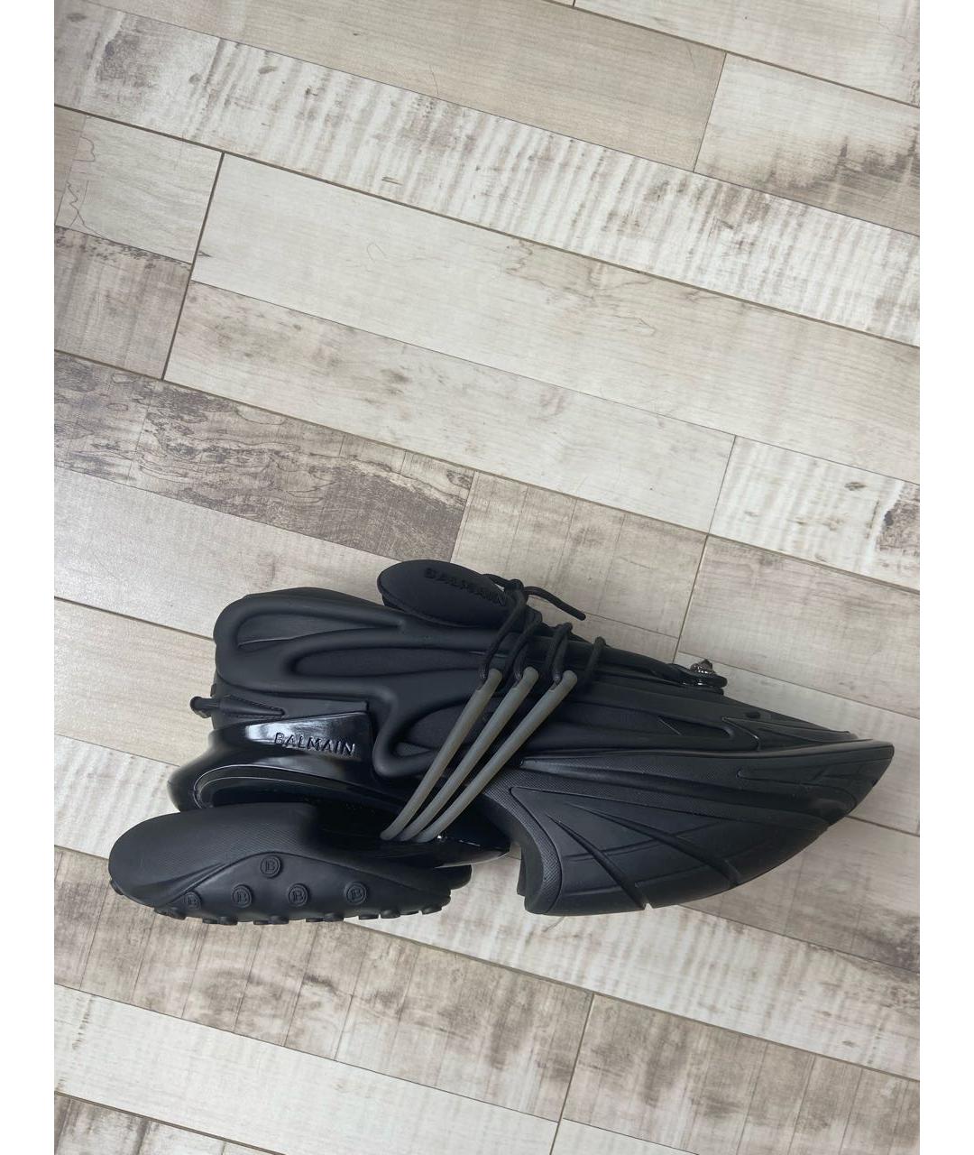 BALMAIN Черные синтетические низкие кроссовки / кеды, фото 6