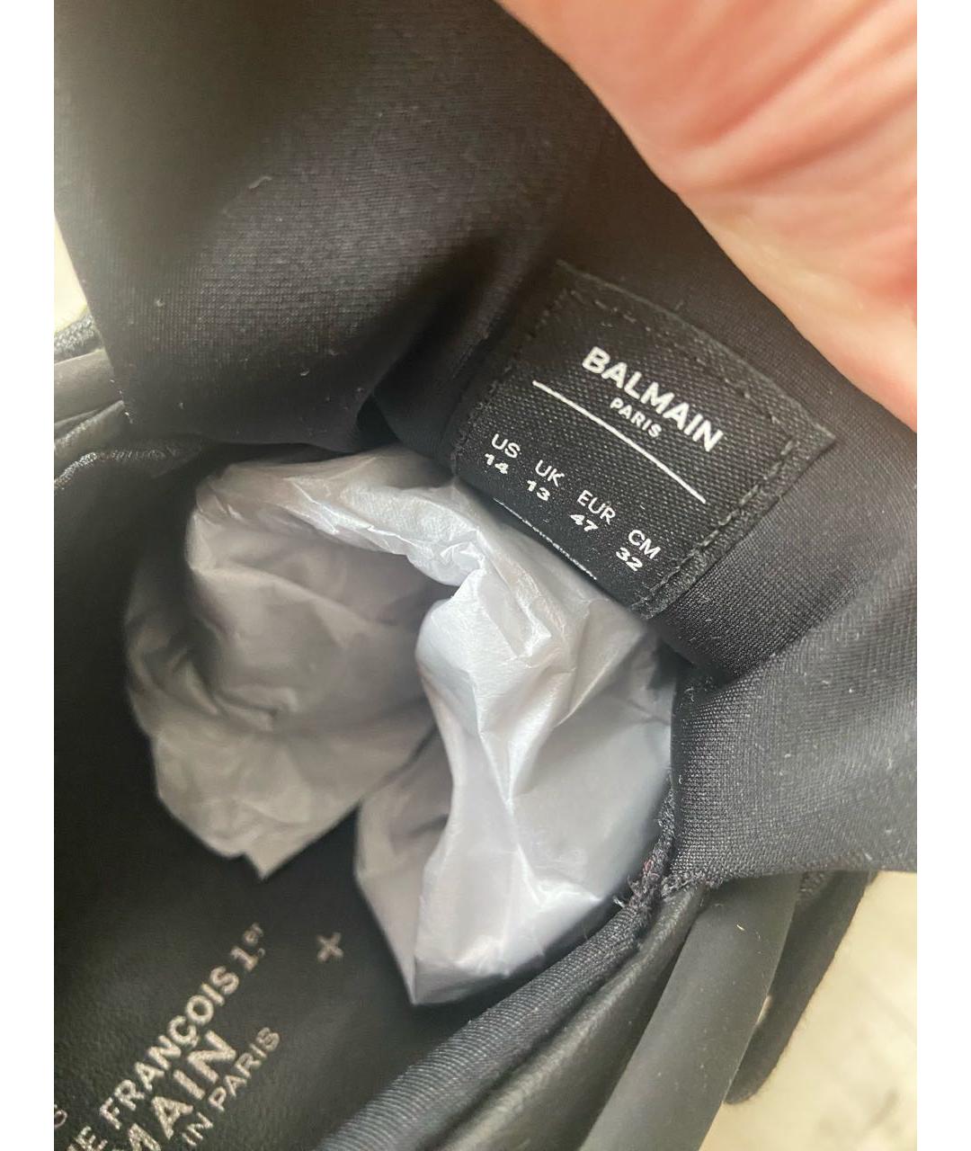 BALMAIN Черные синтетические низкие кроссовки / кеды, фото 4