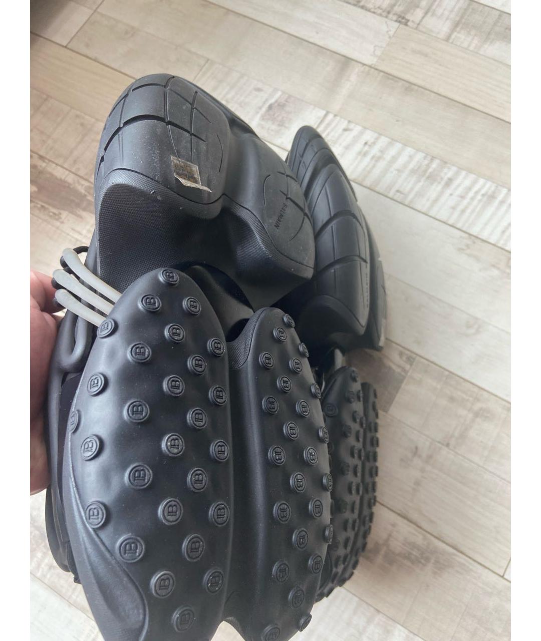 BALMAIN Черные синтетические низкие кроссовки / кеды, фото 5