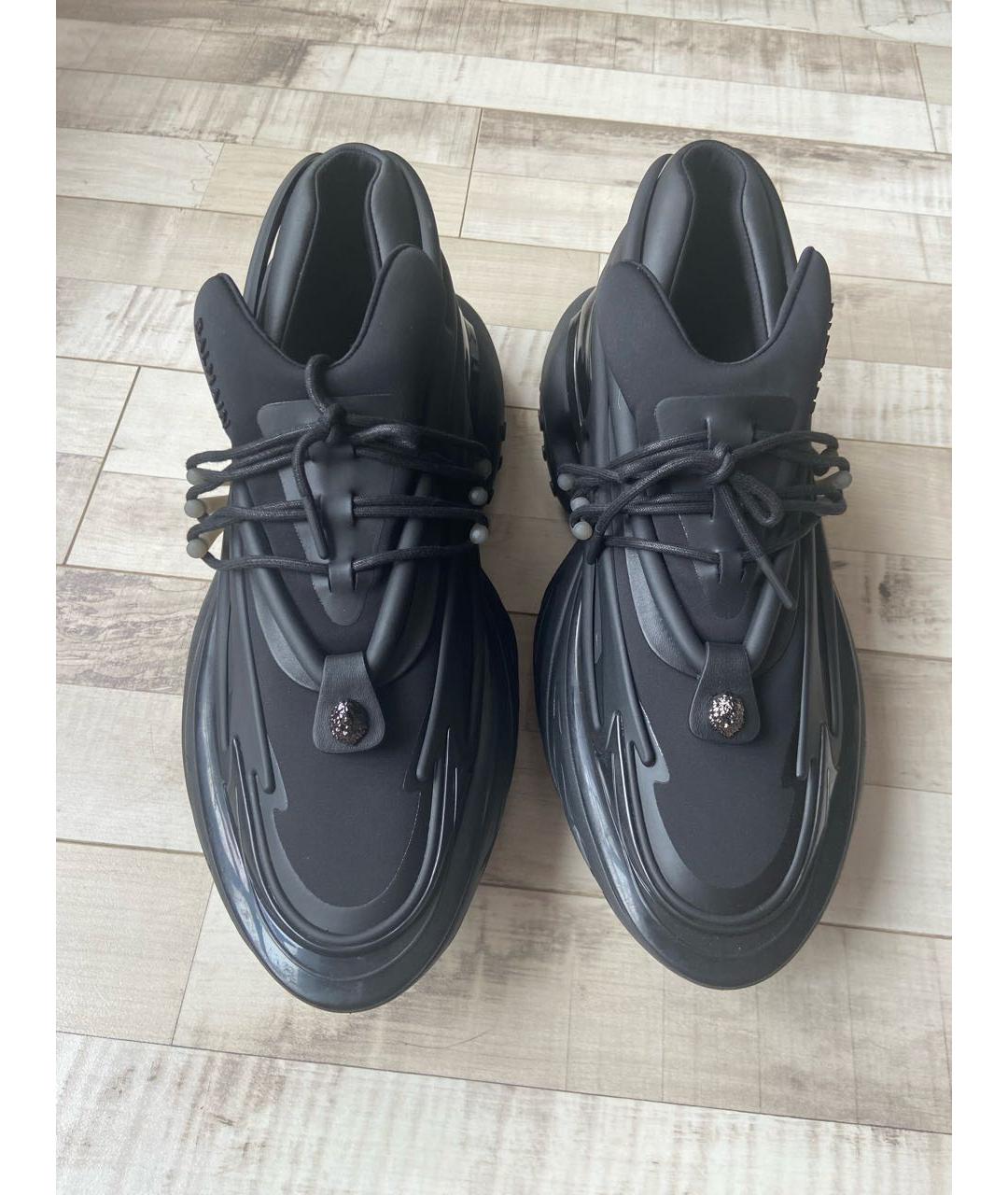 BALMAIN Черные синтетические низкие кроссовки / кеды, фото 2