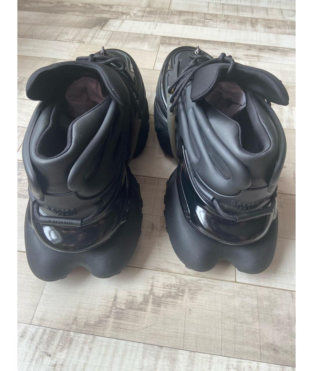 BALMAIN Черные синтетические низкие кроссовки / кеды, фото 3